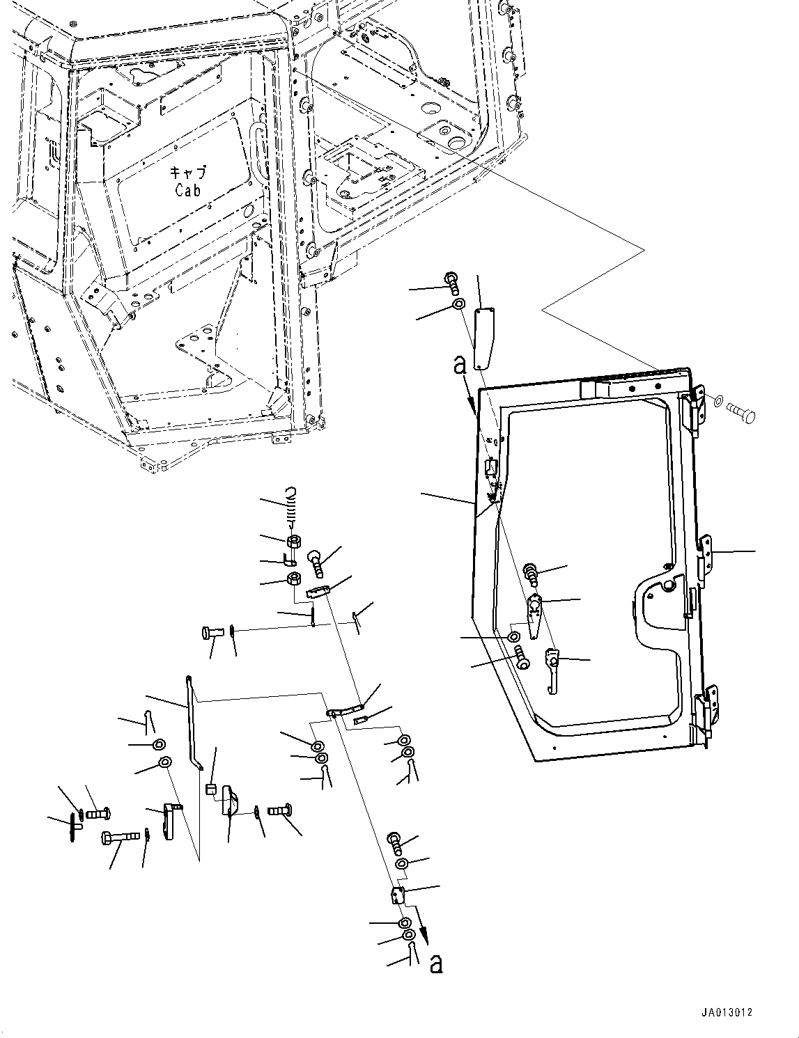 Bulldozers Komatsu / D31EX-22 S/N 60001-UP(0000137c) / ROPS Cab, Door and Latch, L.H. (#60001-)(K015002 : K0210-012002)