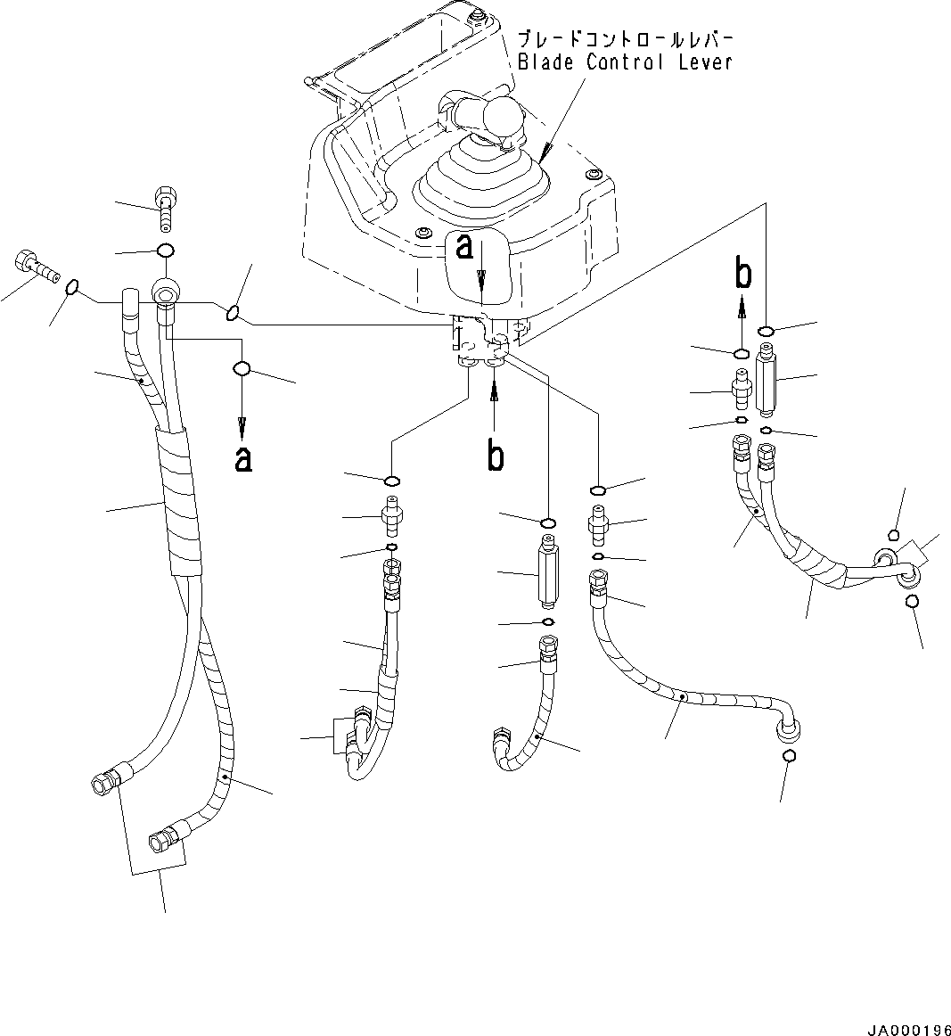 Bulldozers Komatsu / D31EX-22 S/N 60001-UP(0000137c) / ROPS Cab, Work Equipment Control Proportional Pressure Control (PPC) Piping (#60001-)(K014047 : K0210-011047)
