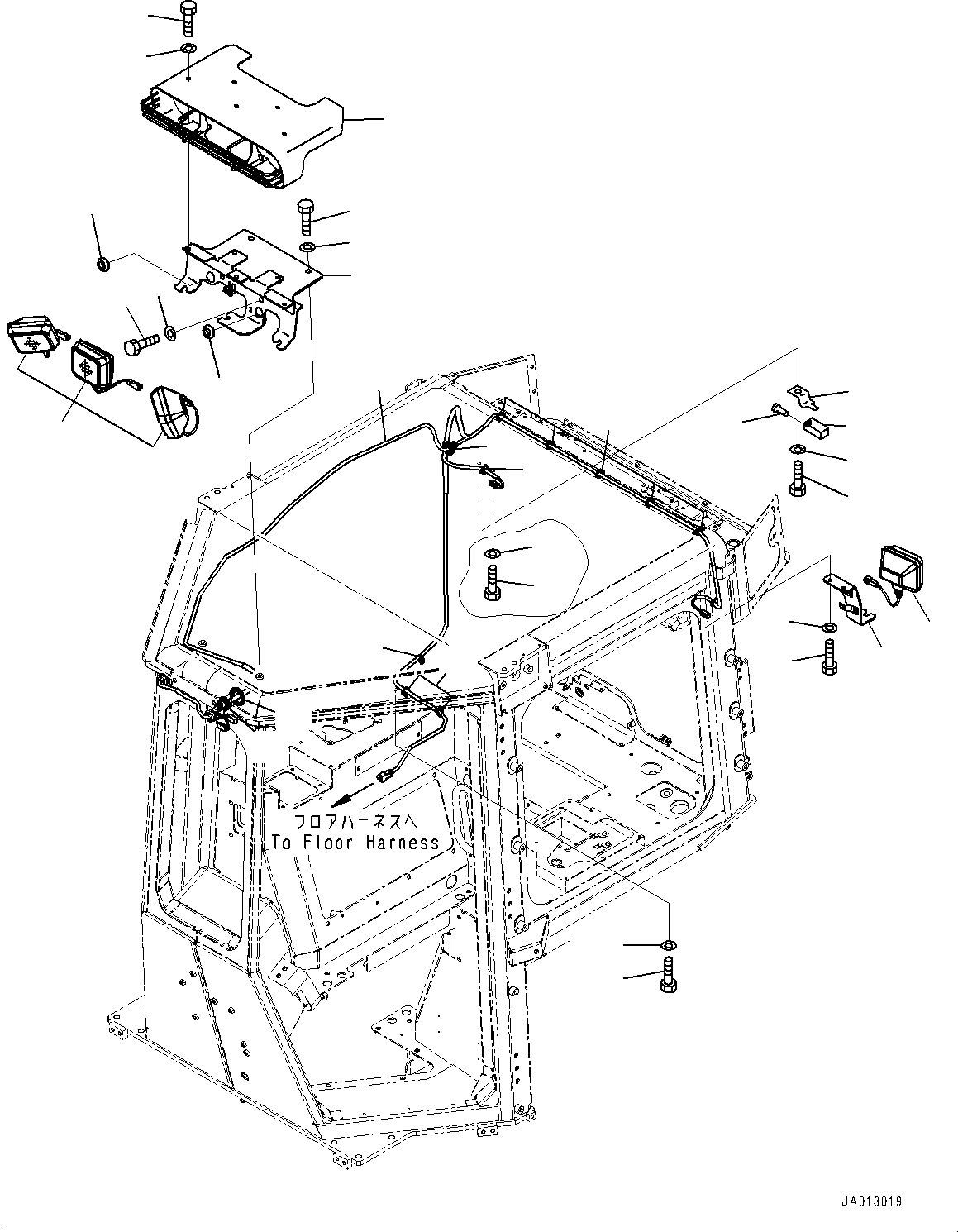 Bulldozers Komatsu / D31EX-22 S/N 60001-UP(0000137c) / ROPS Cab, Working Lamp (#60001-)(K015055 : K0210-012055)