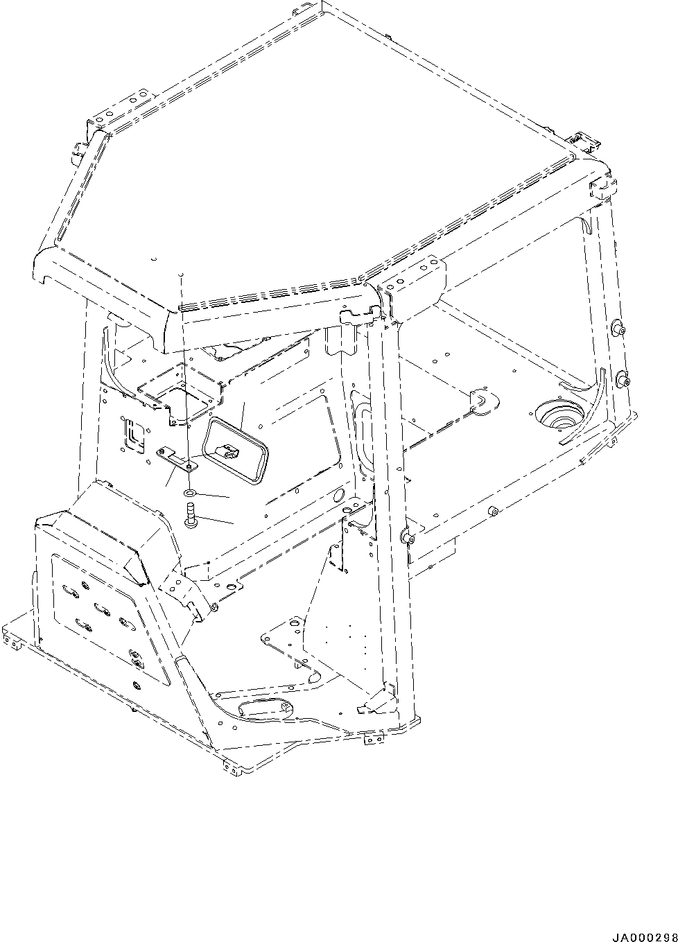 Bulldozers Komatsu / D31EX-22 S/N 60001-UP(0000137c) / ROPS Canopy, Rearview Mirror (#60001-)(K017003 : K0410-003003)