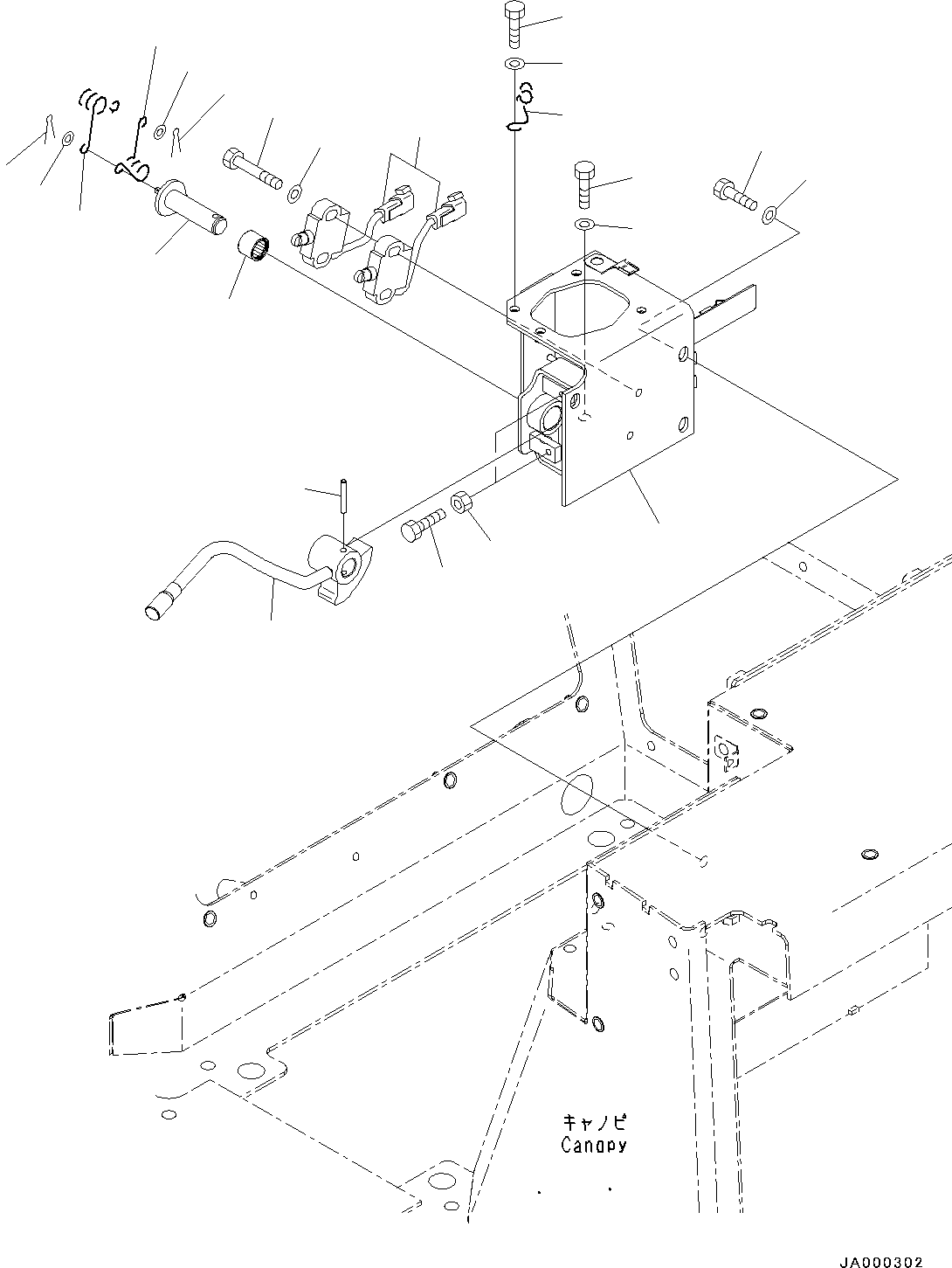 Bulldozers Komatsu / D31EX-22 S/N 60001-UP(0000137c) / ROPS Canopy, Parking Brake Lever (#60001-)(K017011 : K0410-003010)