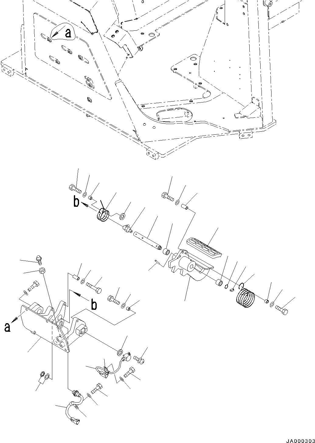 Bulldozers Komatsu / D31EX-22 S/N 60001-UP(0000137c) / ROPS Canopy, Brake Pedal (#60001-)(K017018 : K0410-003017)