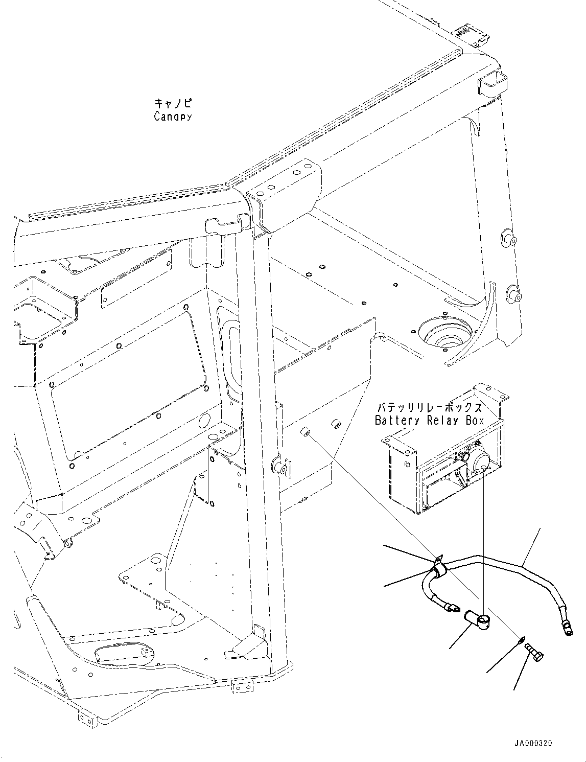 Bulldozers Komatsu / D31EX-22 S/N 60001-UP(0000137c) / ROPS Canopy, Holder (#60001-)(K021023 : K0410-008023)