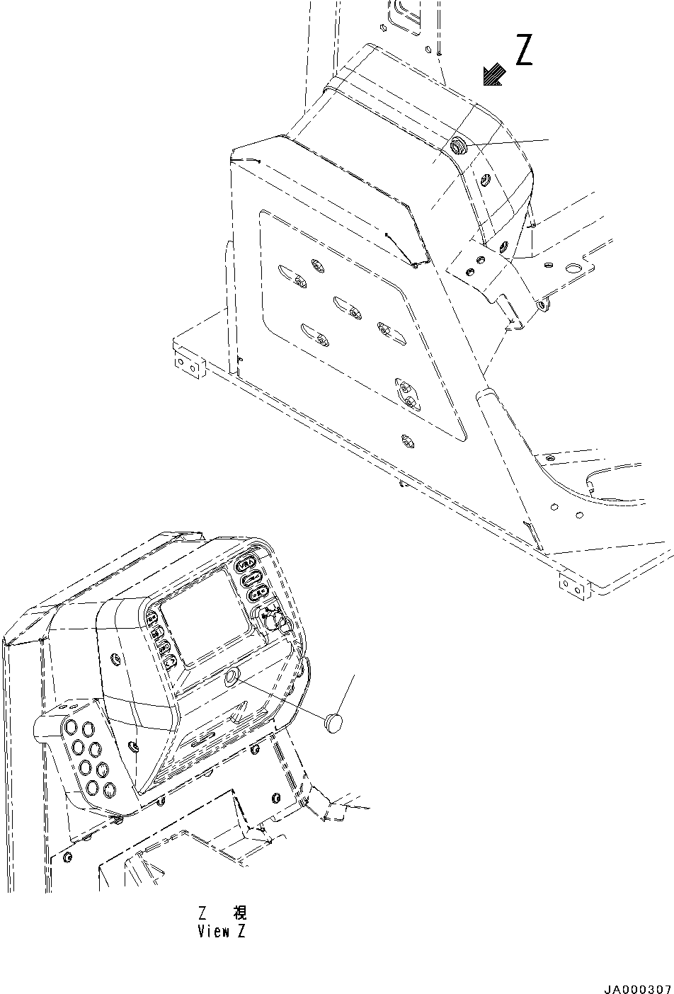 Bulldozers Komatsu / D31EX-22 S/N 60001-UP(0000137c) / ROPS Canopy, Armrest (#60001-)(K021030 : K0410-008030)