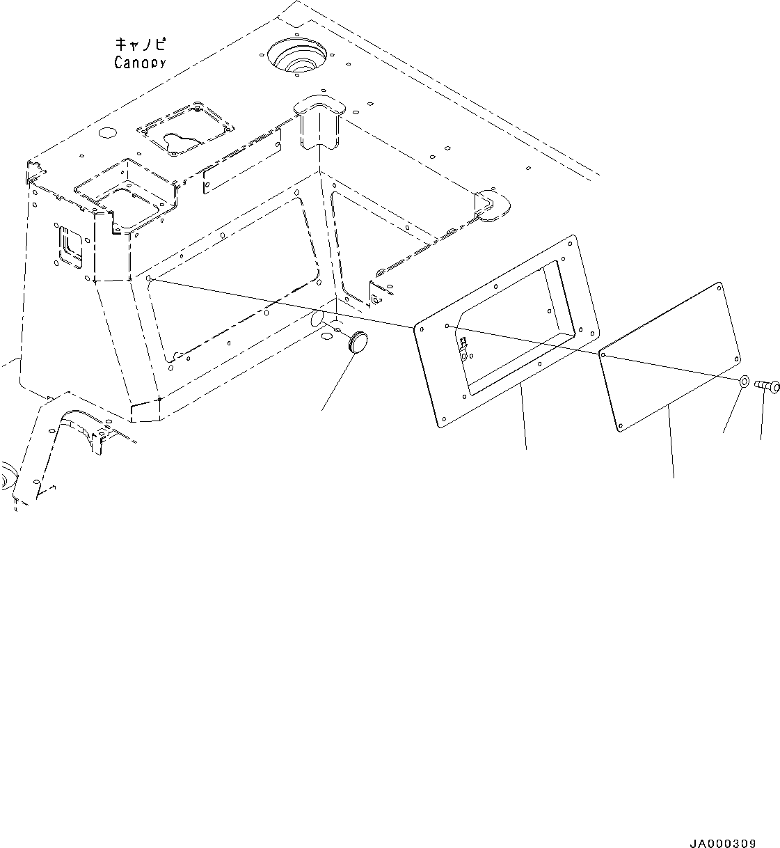 Bulldozers Komatsu / D31EX-22 S/N 60001-UP(0000137c) / ROPS Canopy, Floor Frame Inside Cover, R.H. (#60001-)(K017030 : K0410-003029)