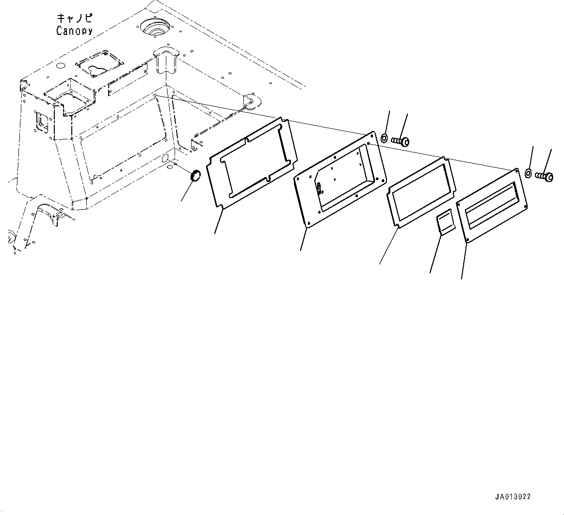 Bulldozers Komatsu / D31EX-22 S/N 60001-UP(0000137c) / ROPS Canopy, Floor Frame Inside Cover, R.H. (#60001-)(K021029 : K0410-008029)