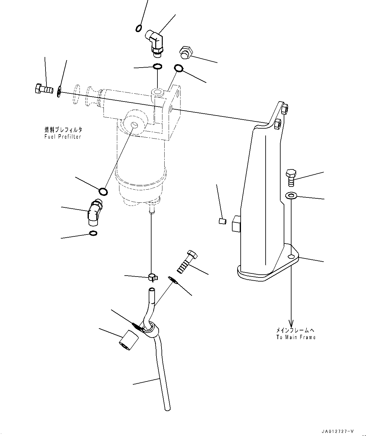 Bulldozers Komatsu / D31PX-22 S/N 60001-UP(0000138c) / Fuel Prefilter, Mounting (#60001-)(B007002 : A4110-503002)