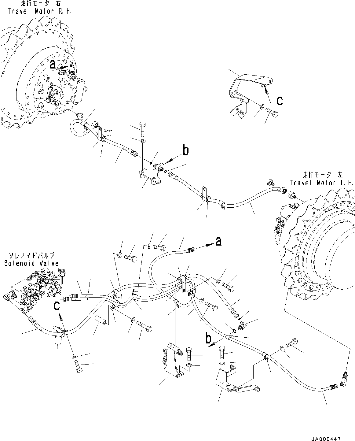 Bulldozers Komatsu / D31PX-22 S/N 60001-UP(0000138c) / Proportional Pressure Control (PPC) Piping, Piping and Bracket (#60001-)(H013001 : H1840-001001)