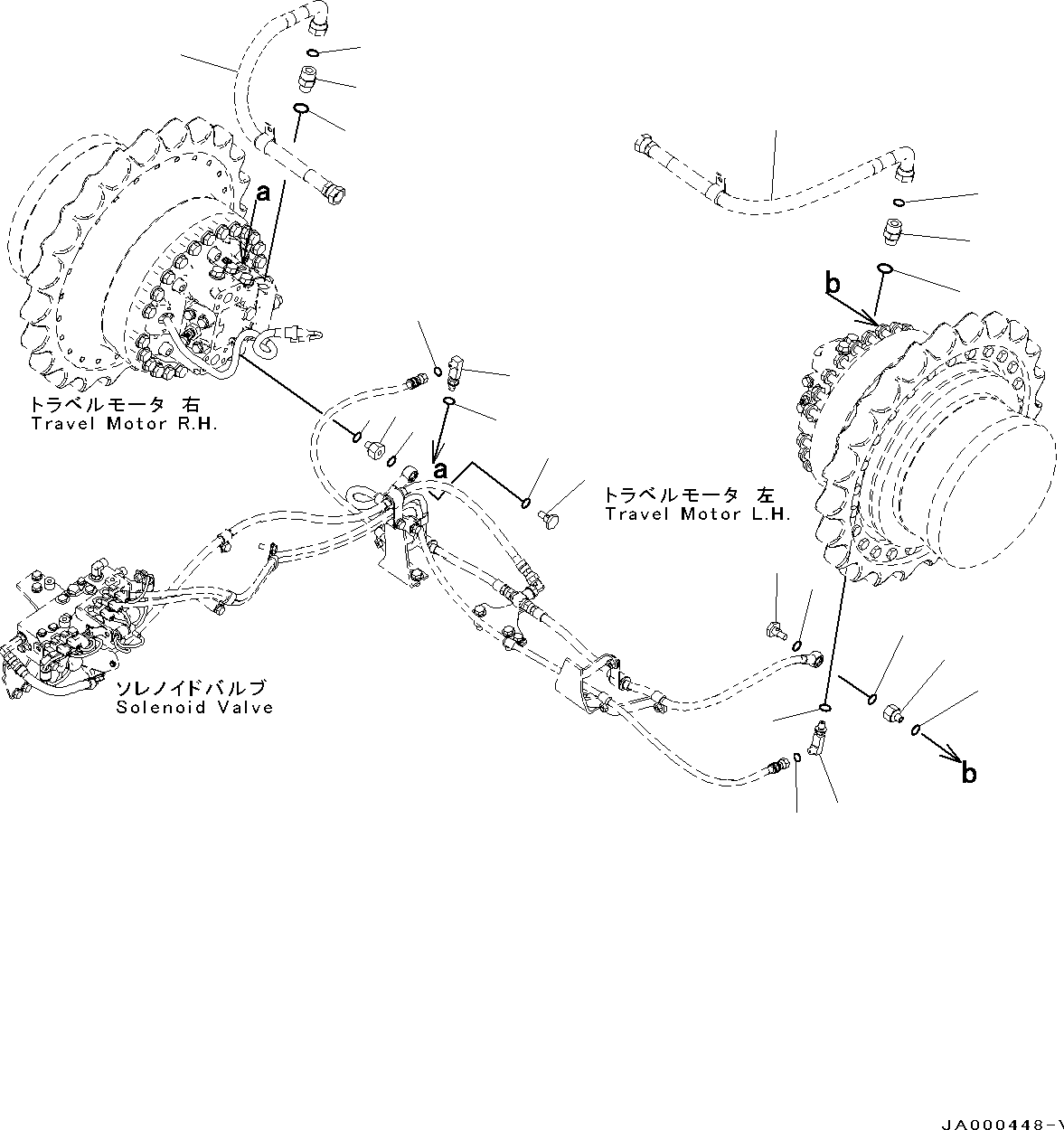 Bulldozers Komatsu / D31PX-22 S/N 60001-UP(0000138c) / Proportional Pressure Control (PPC) Piping, Mounting (#60001-)(H014002 : H1840-002002)