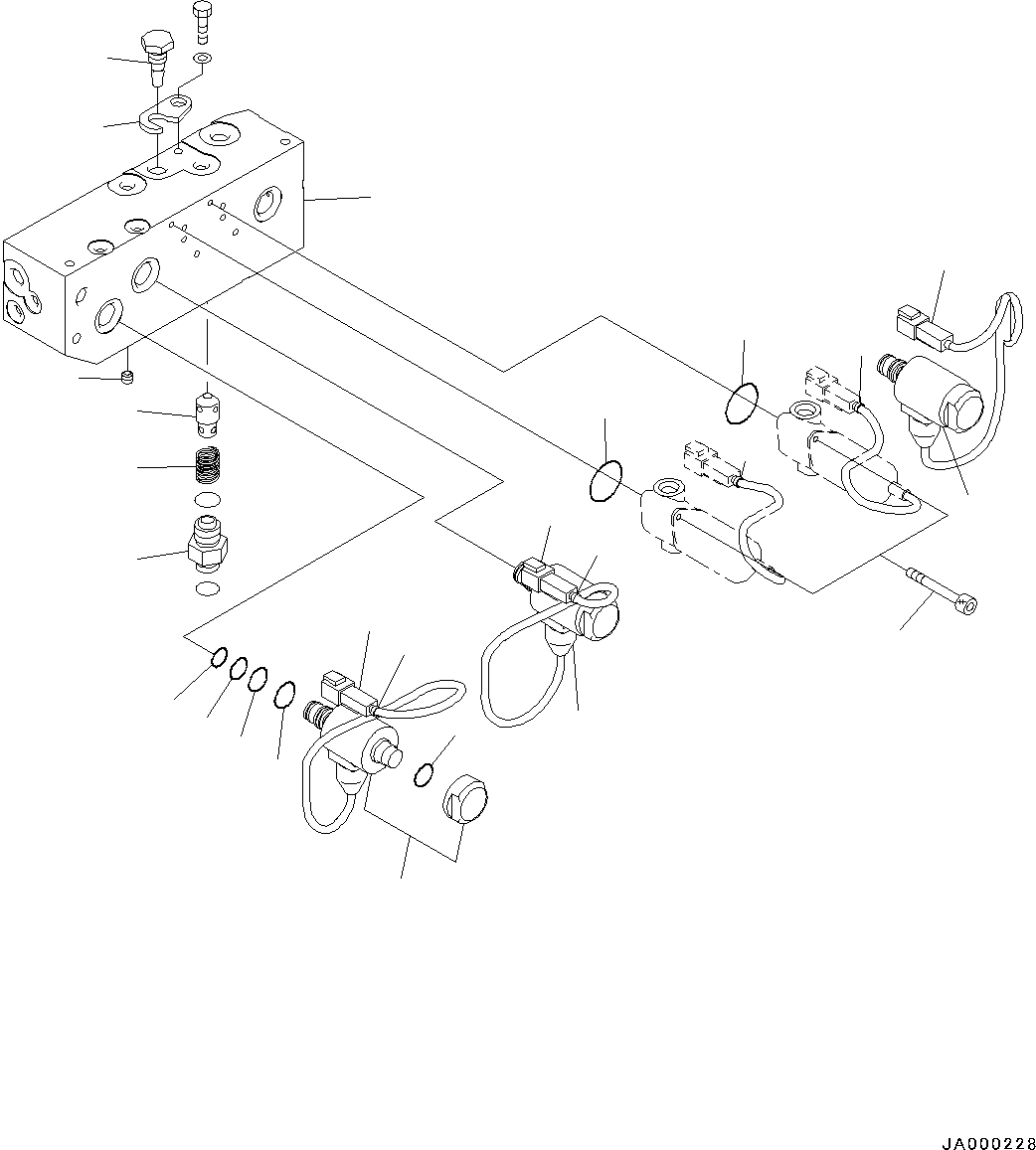 Bulldozers Komatsu / D31PX-22 S/N 60001-UP(0000138c) / Proportional Pressure Control (PPC) Piping, Solenoid Valve (1/2) (#60001-)(H013006 : H1840-001005)