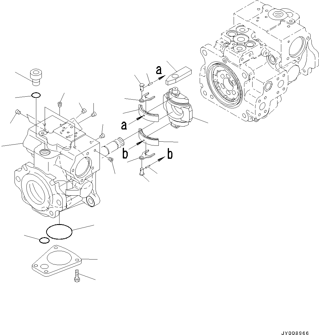 Bulldozers Komatsu / D37PX-22 S/N 60001-UP(0000141c) / Hydraulic Pump, HST Pump (1/14) (#60001-)(H004001 : H0210-001001)