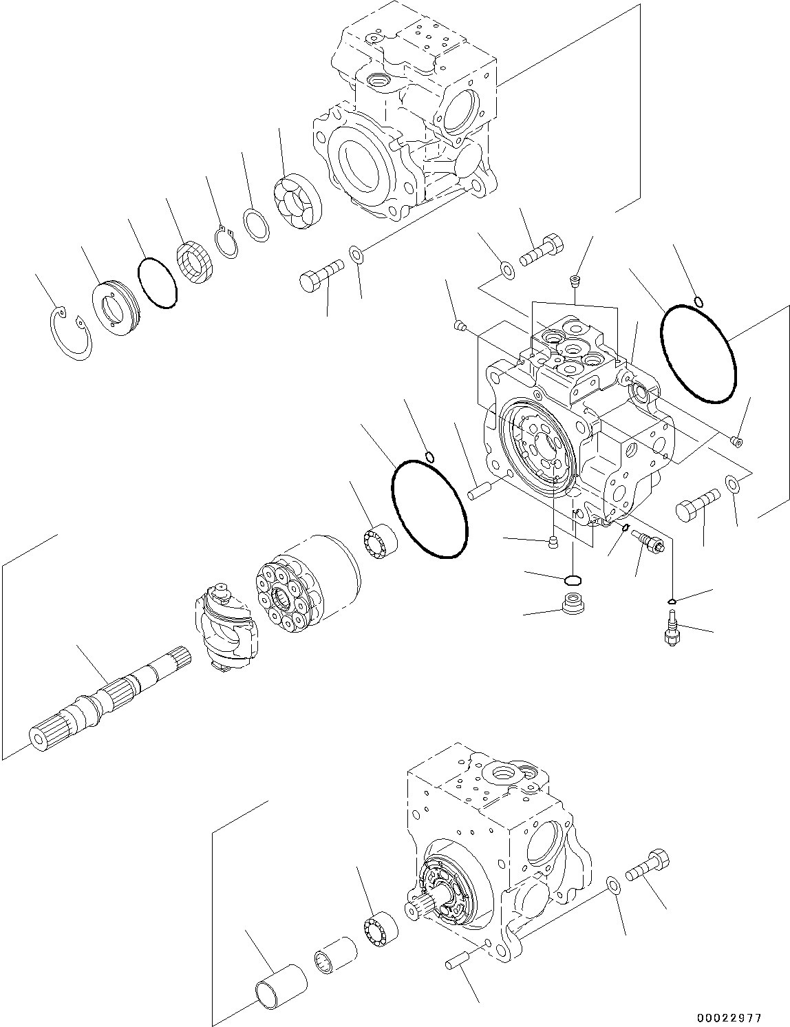 Bulldozers Komatsu / D37PX-22 S/N 60001-UP(0000141c) / Hydraulic Pump, HST Pump (2/14) (#60001-)(H004002 : H0210-001002)