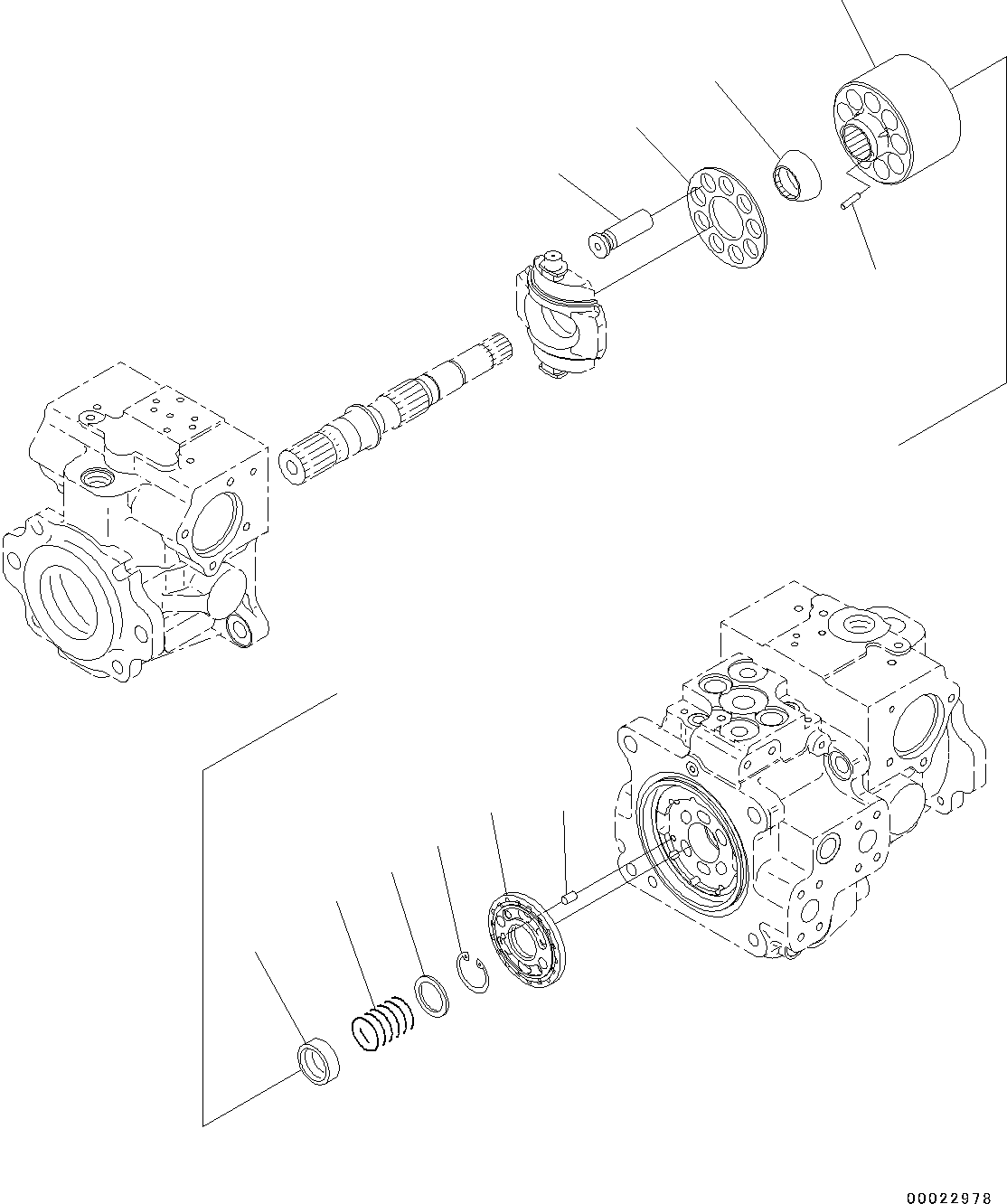 Bulldozers Komatsu / D37PX-22 S/N 60001-UP(0000141c) / Hydraulic Pump, HST Pump (3/14) (#60001-)(H004003 : H0210-001003)
