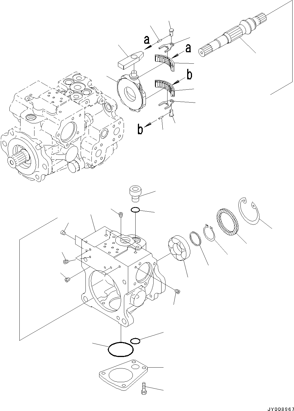 Bulldozers Komatsu / D37PX-22 S/N 60001-UP(0000141c) / Hydraulic Pump, HST Pump (6/14) (#60001-)(H004006 : H0210-001006)