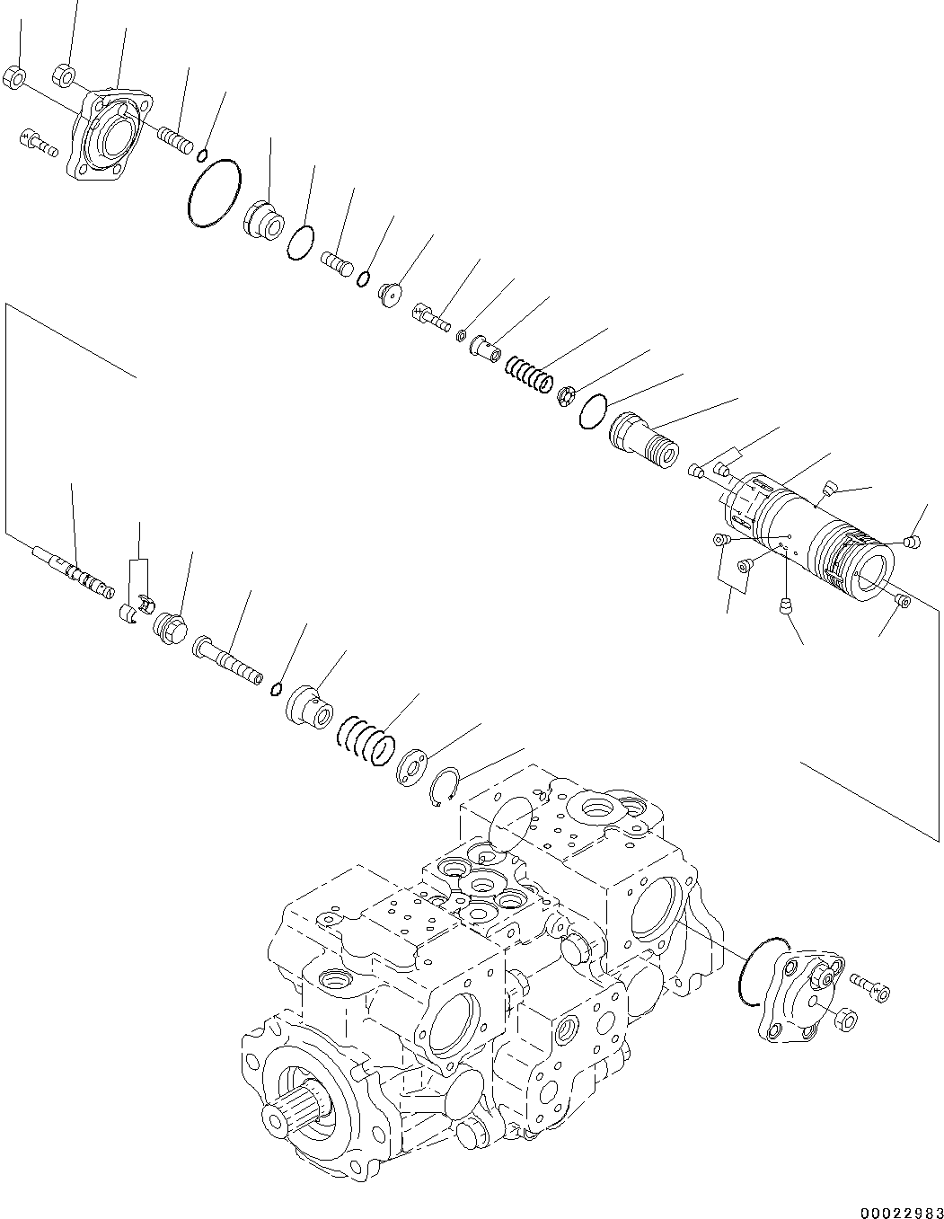 Bulldozers Komatsu / D37PX-22 S/N 60001-UP(0000141c) / Hydraulic Pump, HST Pump (8/14) (#60001-)(H004008 : H0210-001008)