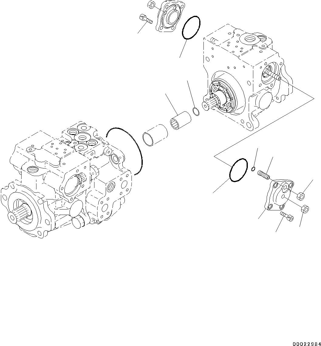 Bulldozers Komatsu / D37PX-22 S/N 60001-UP(0000141c) / Hydraulic Pump, HST Pump (9/14) (#60001-)(H004009 : H0210-001009)
