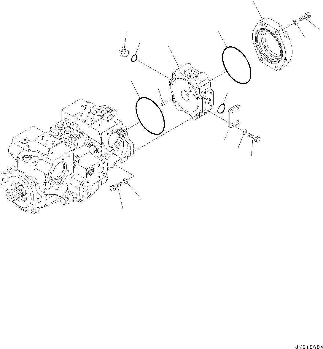 Bulldozers Komatsu / D37PX-22 S/N 60001-UP(0000141c) / Hydraulic Pump, HST Pump (10/14) (#60001-)(H004010 : H0210-001010)