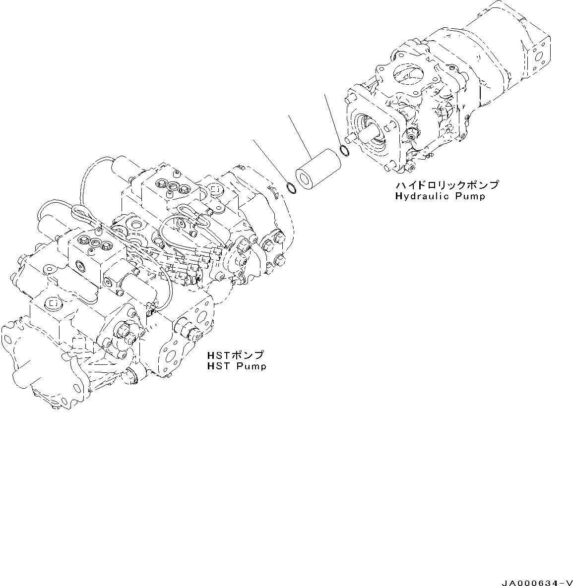 Bulldozers Komatsu / D37PX-22 S/N 60001-UP(0000141c) / Hydraulic Pump, Hydrostatic Transmission (HST) Pump, Coupling (#60001-)(H004016 : H0210-001015)