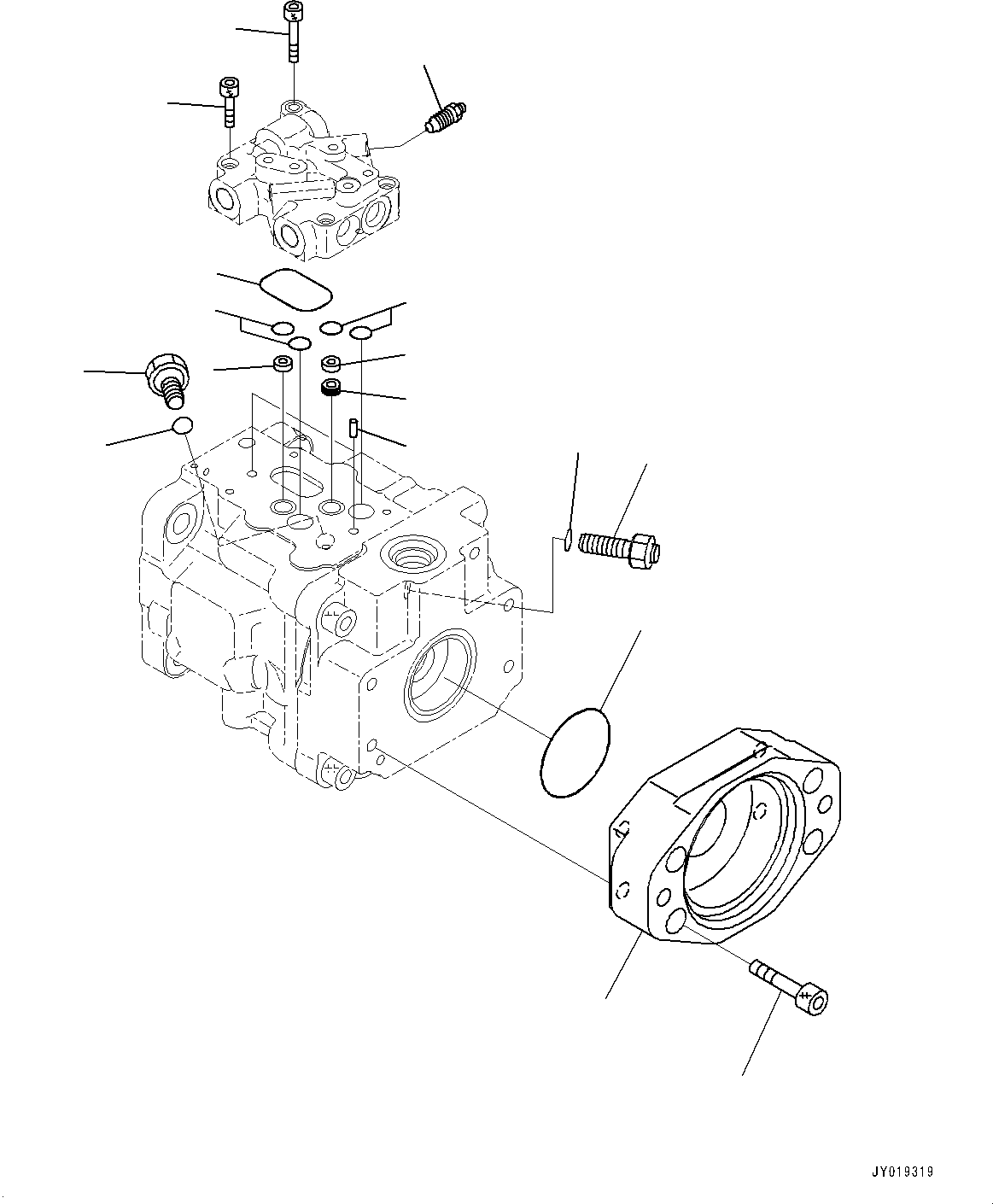 Bulldozers Komatsu / D37PX-22 S/N 60001-UP(0000141c) / Hydraulic Pump, Work Equipment and Fan Pump (4/4) (#61149-)(H004025 : H0210-001022A)