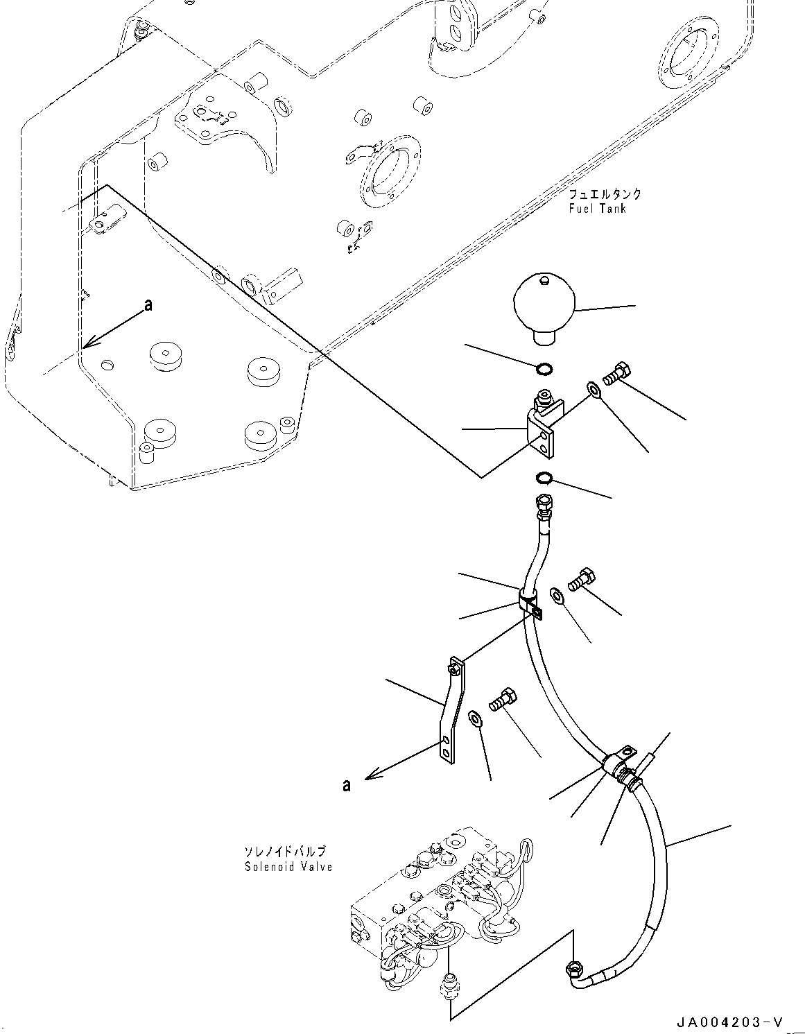 Bulldozers Komatsu / D37PX-22 S/N 60001-UP(0000141c) / Proportional Pressure Control (PPC) Piping, Accumulator (#60472-)(H009005 : H1840-001004A)
