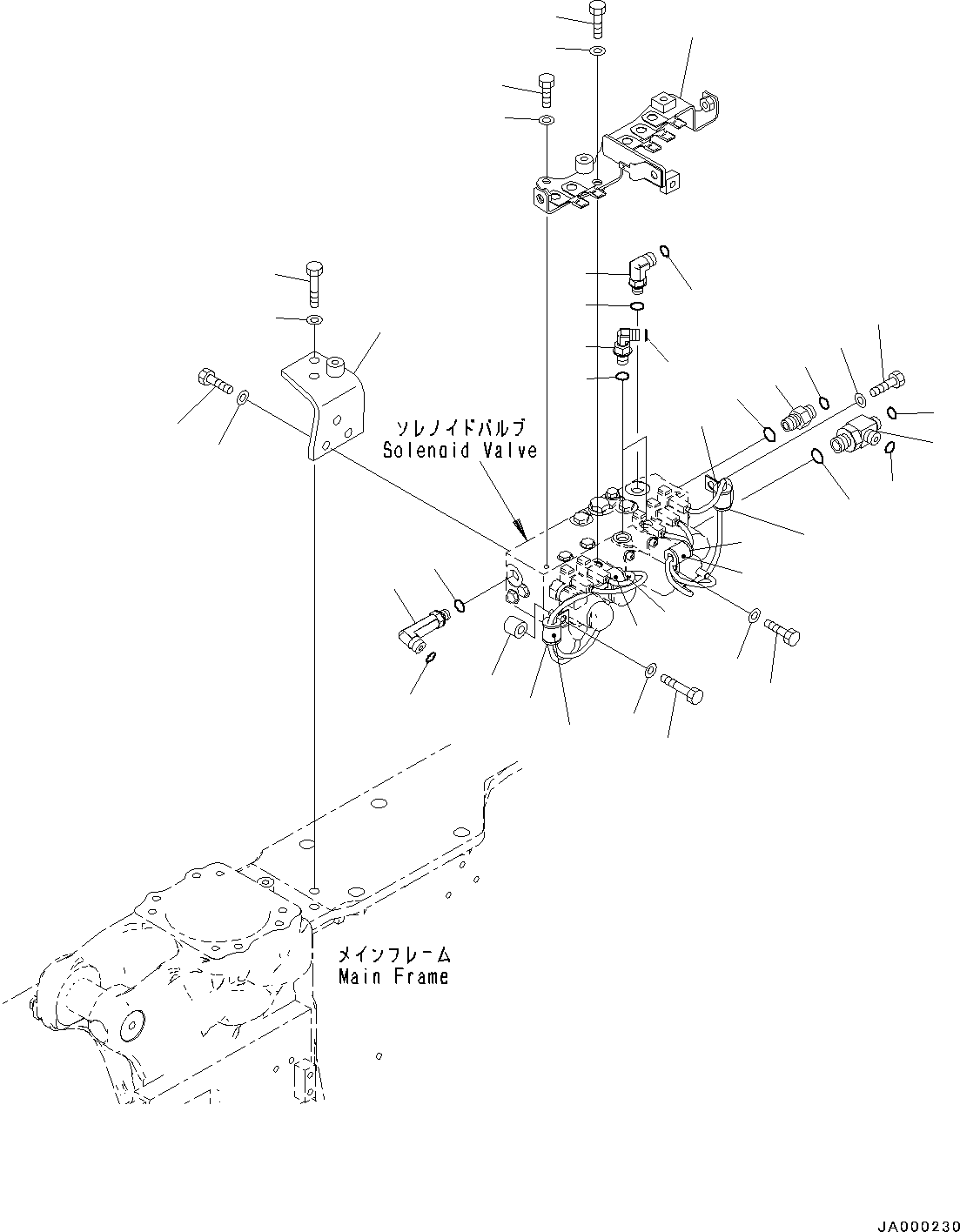 Bulldozers Komatsu / D37PX-22 S/N 60001-UP(0000141c) / Proportional Pressure Control (PPC) Piping, Related Parts (#60001-)(H009009 : H1840-001008)