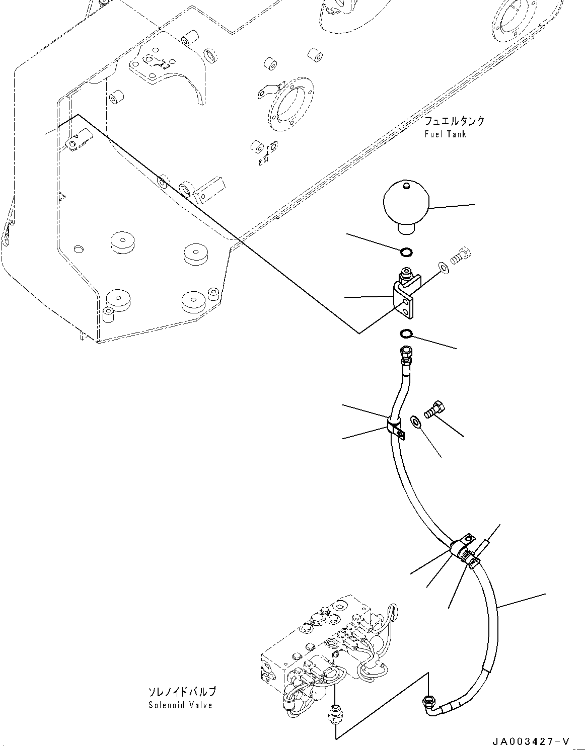 Bulldozers Komatsu / D37PX-22 S/N 60001-UP(0000141c) / Proportional Pressure Control (PPC) Piping, Accumulator (#60424-)(H012004 : H1840-004004)