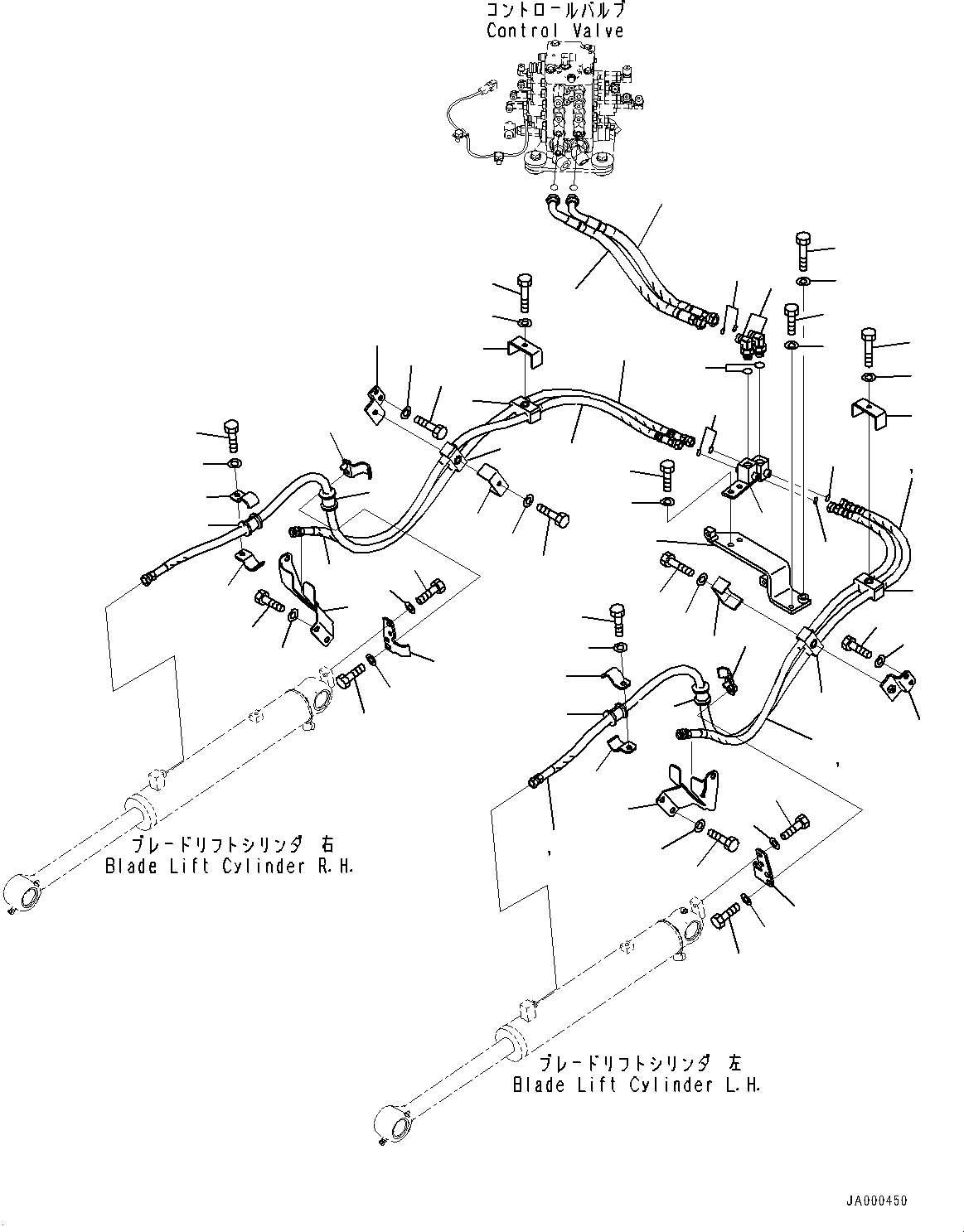 Bulldozers Komatsu / D37PX-22 S/N 60001-UP(0000141c) / Dozer Blade Lift Piping (#60001-)(H013001 : H2210-001001)