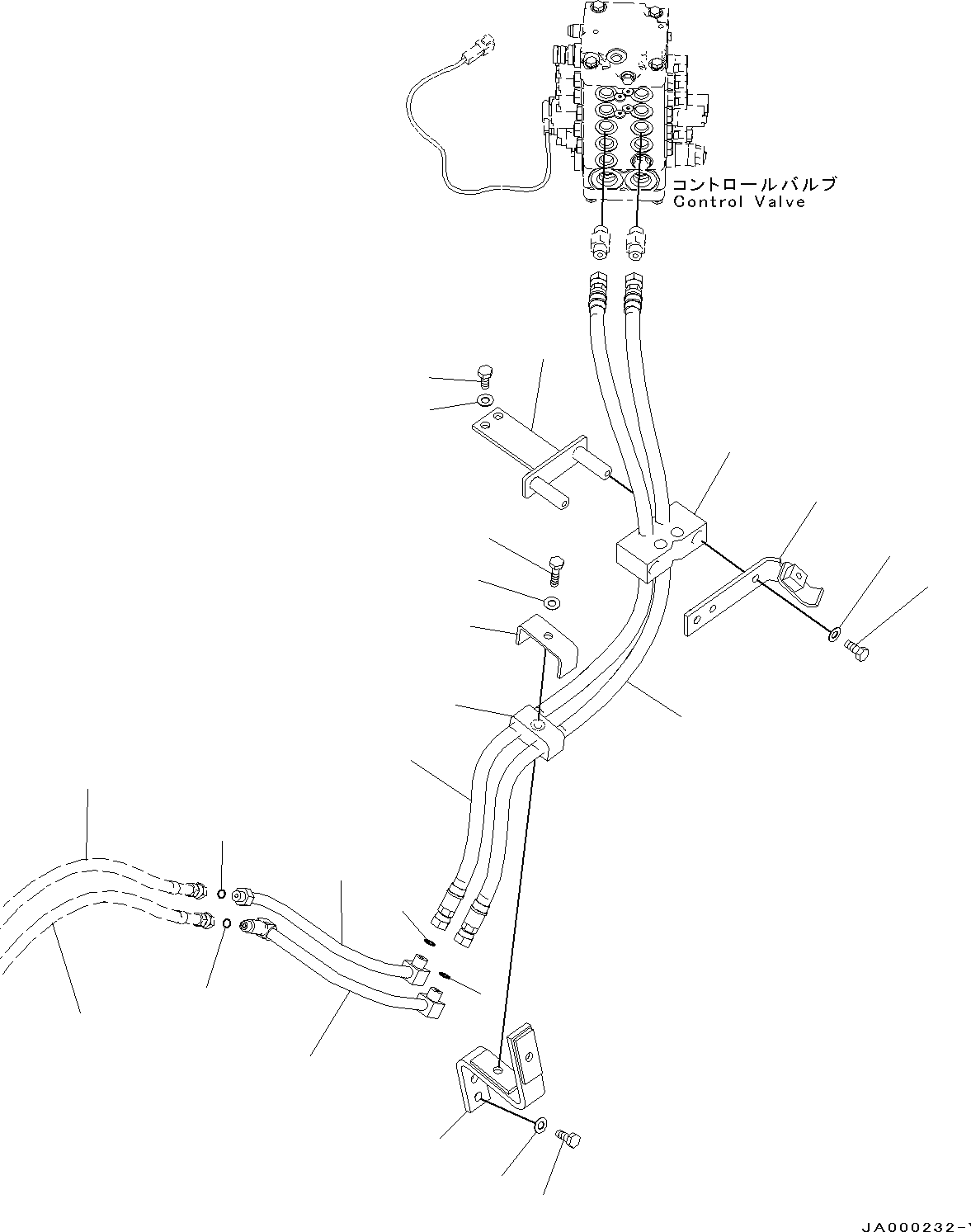 Bulldozers Komatsu / D37PX-22 S/N 60001-UP(0000141c) / Dozer Blade Tilt Piping (#60001-)(H014001 : H2220-001001)