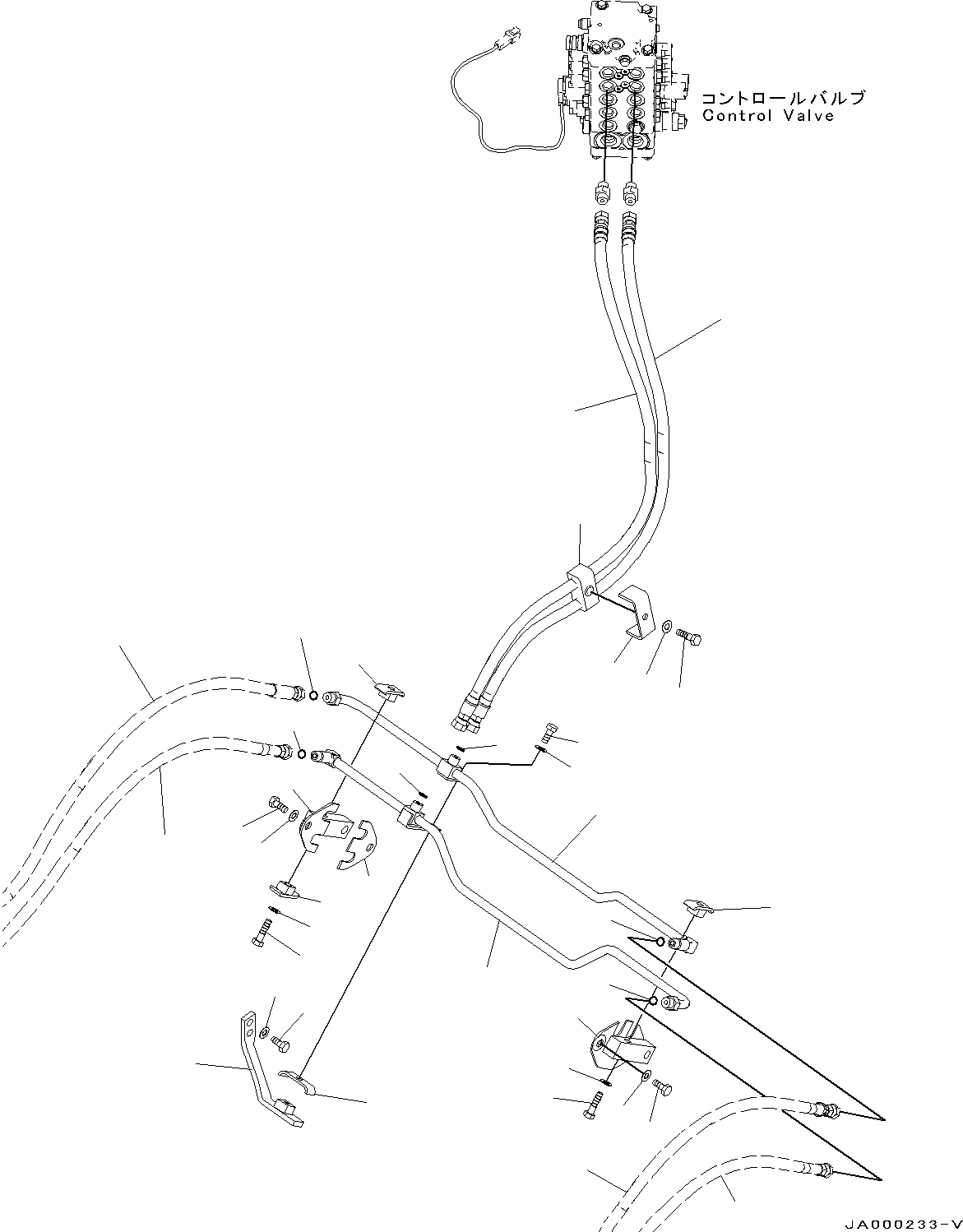 Bulldozers Komatsu / D37PX-22 S/N 60001-UP(0000141c) / Dozer Blade Angle Piping (#60001-)(H015001 : H2230-001001)