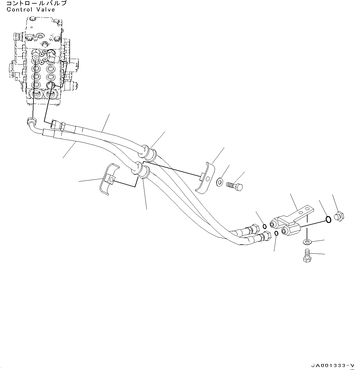 Bulldozers Komatsu / D37PX-22 S/N 60001-UP(0000141c) / Rear Hydraulic Piping (#60001-)(H016001 : H2250-001001)