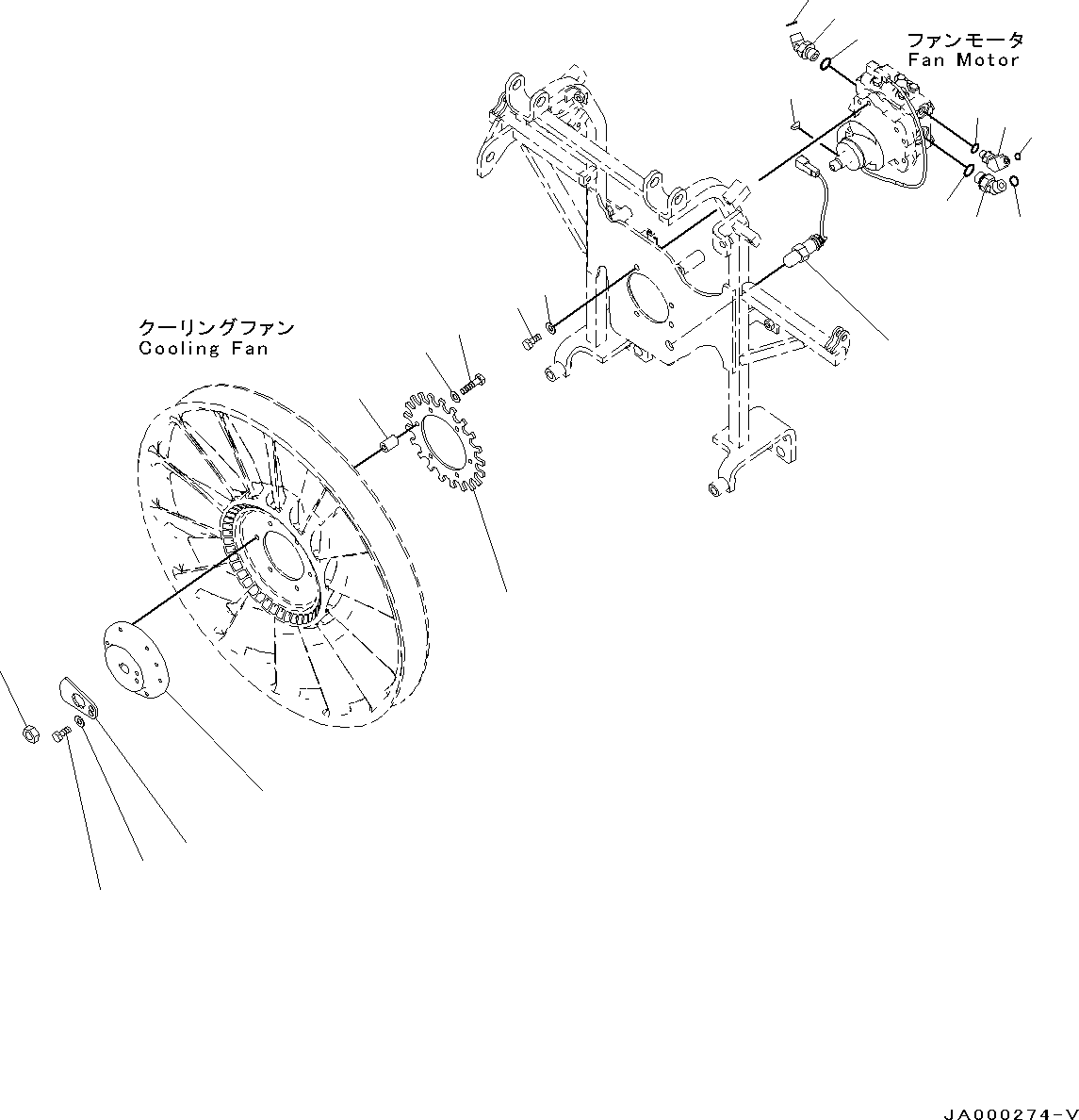 Bulldozers Komatsu / D37PX-22 S/N 60001-UP (EU Spec.)(0000142c) / Cooling System, Fan Related Parts (#60001-)(C001007 : C0100-001007)