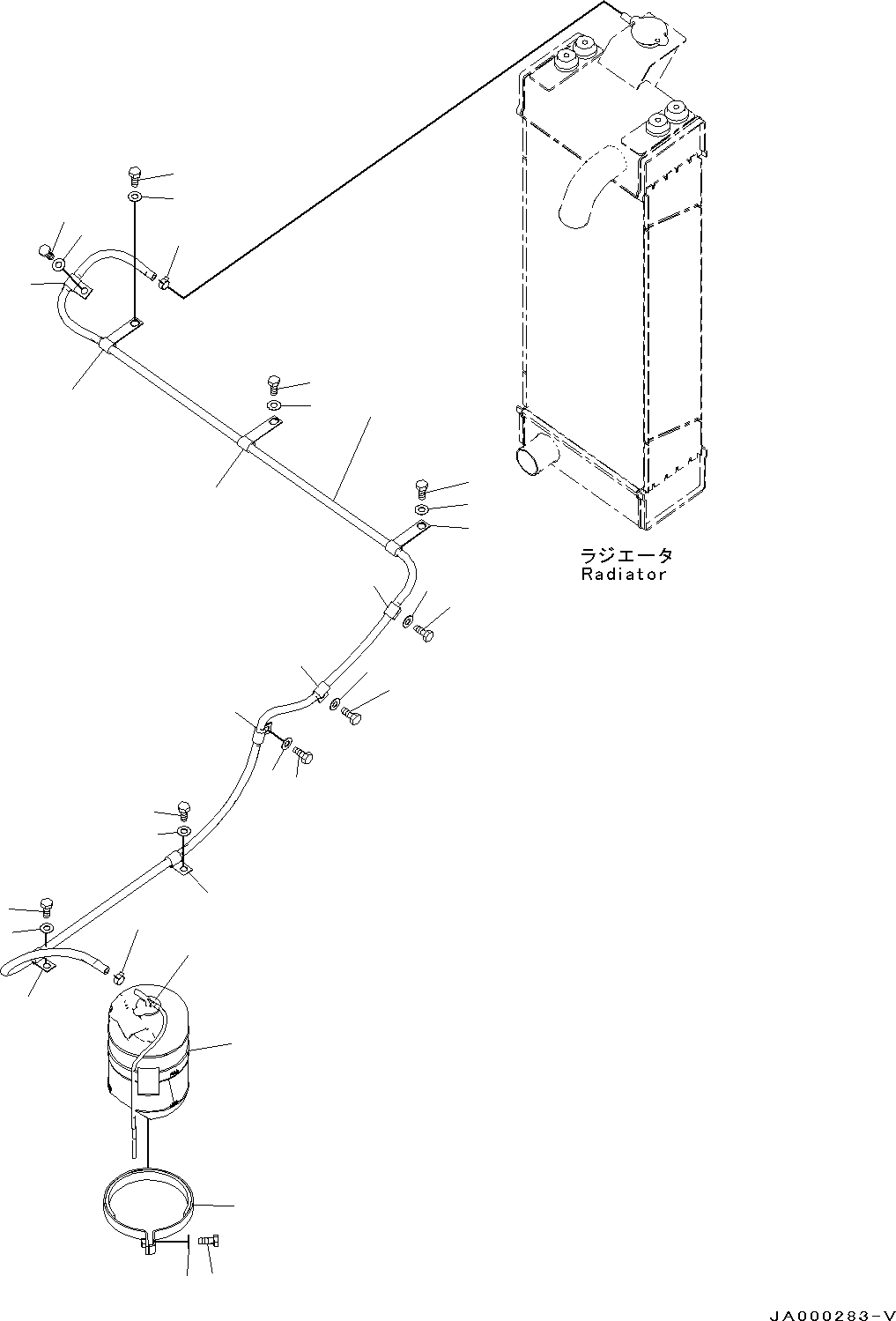 Bulldozers Komatsu / D37PX-22 S/N 60001-UP (EU Spec.)(0000142c) / Cooling System, Reservoir Tank (#60001-)(C001015 : C0100-001014)