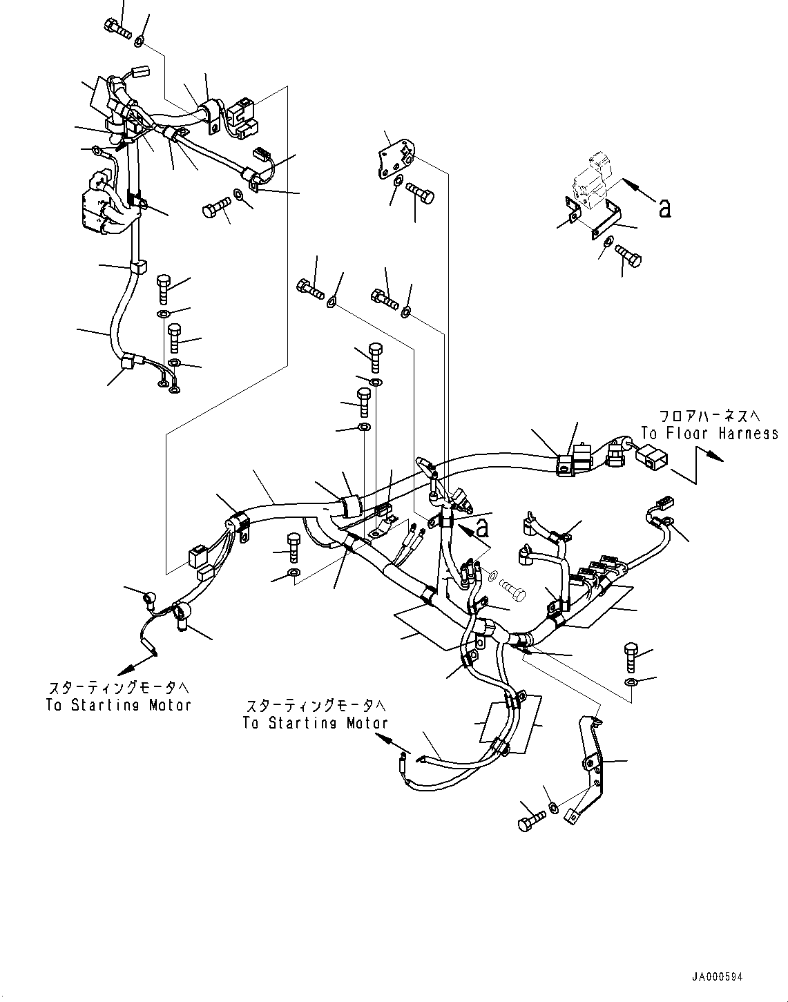 Bulldozers Komatsu / D37PX-22 S/N 60001-UP (EU Spec.)(0000142c) / Electric Wiring Harness, Wiring Harness (1/2) (#60001-)(E003001 : E0200-002001)