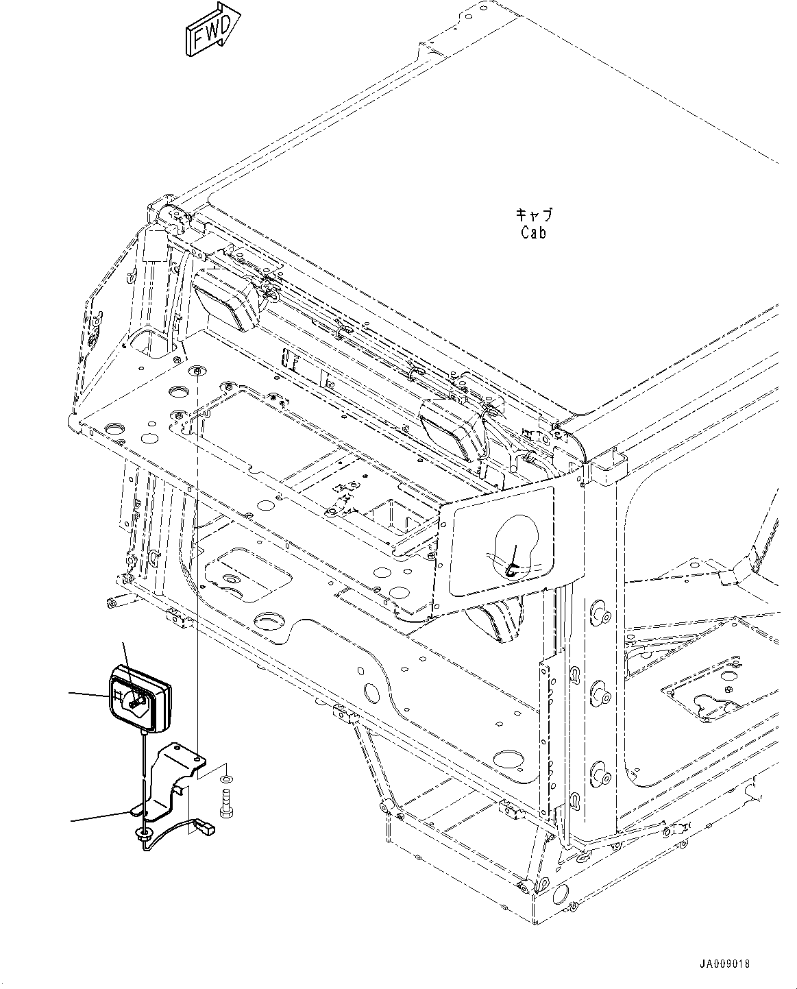 Bulldozers Komatsu / D37PX-22 S/N 60001-UP (EU Spec.)(0000142c) / Additional Rear Working Lamp (#60001-)(E008001 : E0320-002001)
