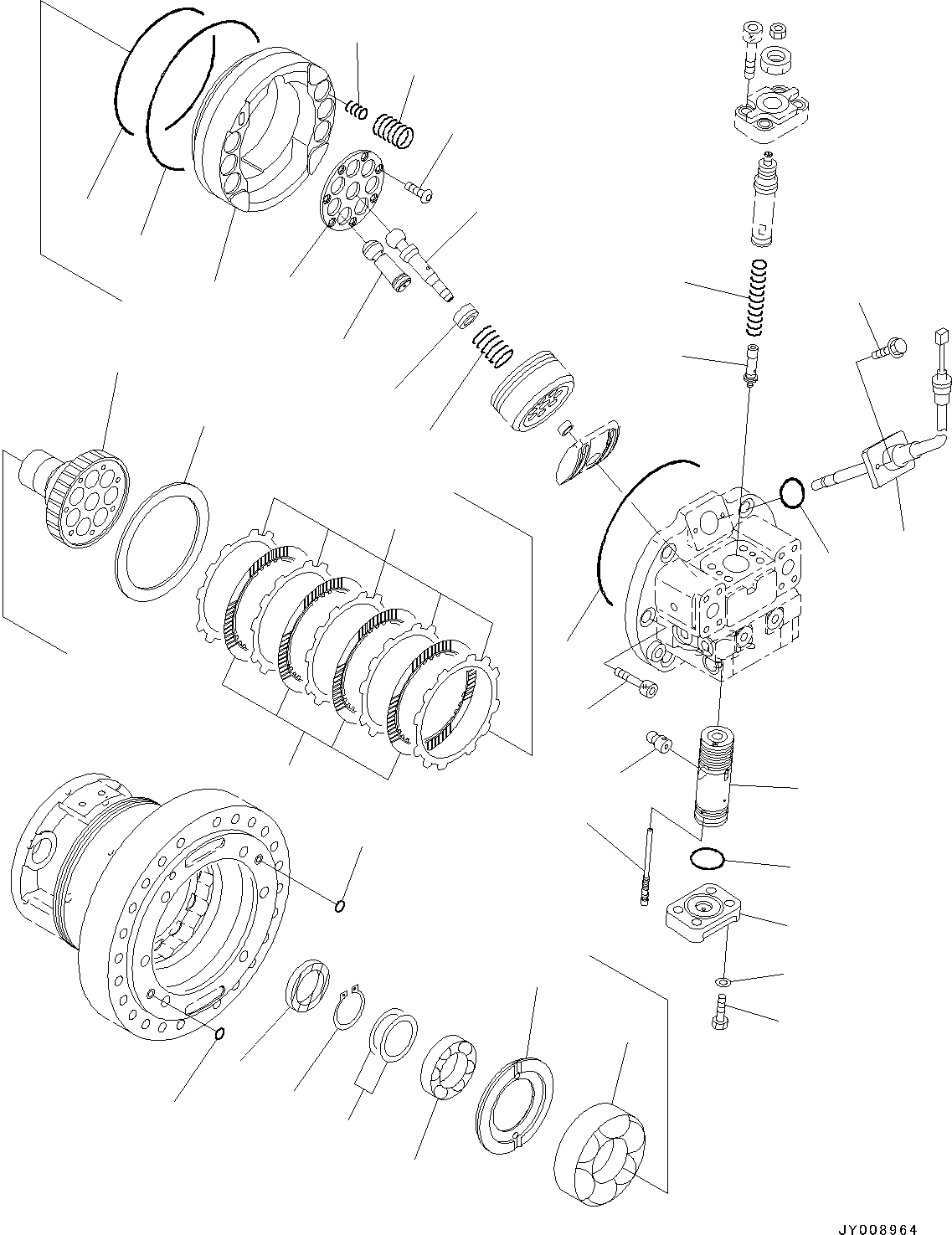 Bulldozers Komatsu / D37PX-22 S/N 60001-UP (EU Spec.)(0000142c) / Final Drive, Inner Parts, Travel Motor, R.H. (2/2) (#60001-)(F001009 : F2380-001009)