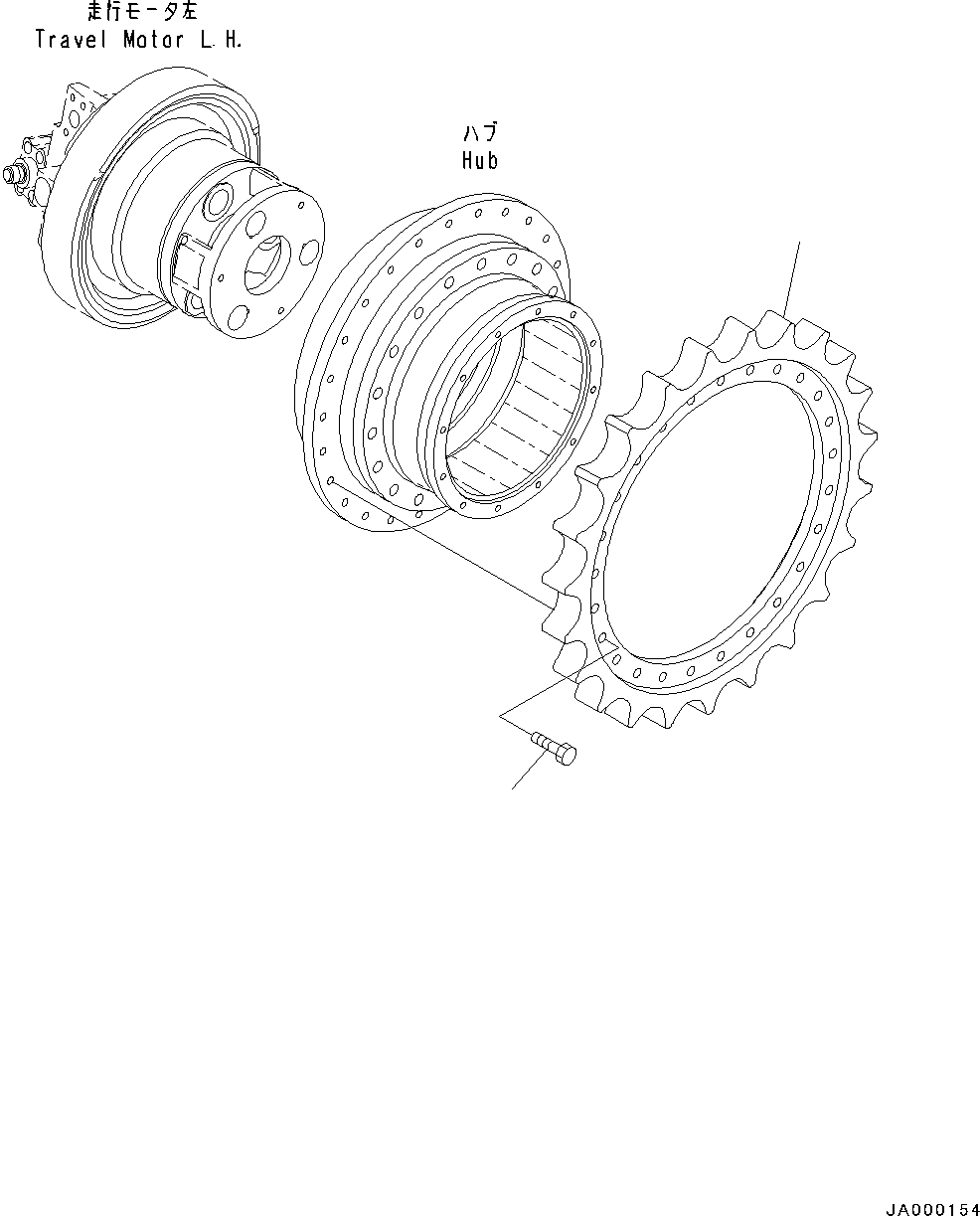 Bulldozers Komatsu / D37PX-22 S/N 60001-UP (EU Spec.)(0000142c) / Final Drive, Sprocket, L.H. (#60001-)(F001005 : F2380-001005)