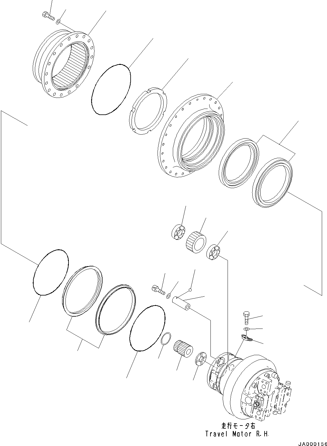 Bulldozers Komatsu / D37PX-22 S/N 60001-UP (EU Spec.)(0000142c) / Final Drive, Hub, R.H. (#60001-)(F001006 : F2380-001006)