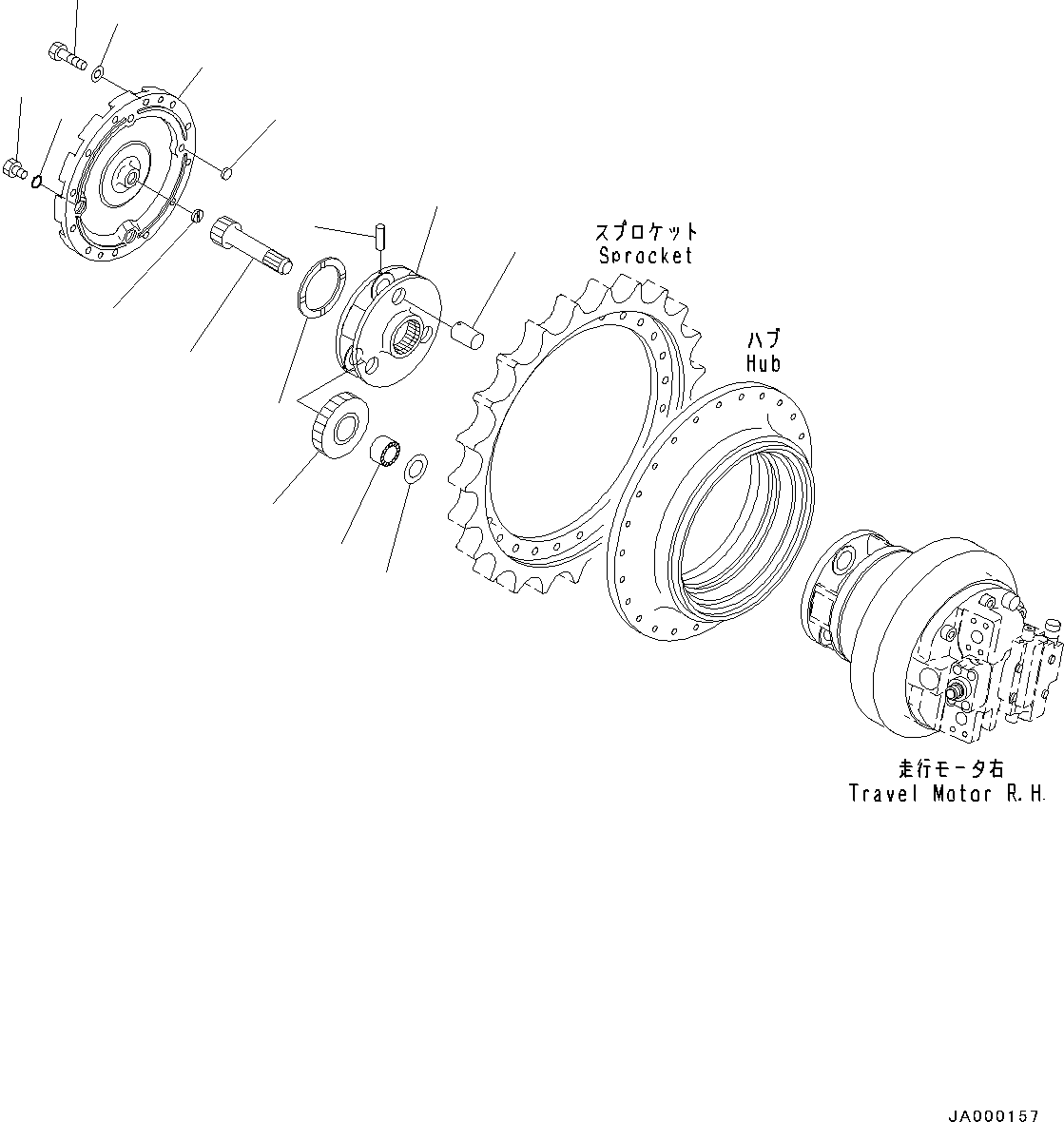 Bulldozers Komatsu / D37PX-22 S/N 60001-UP (EU Spec.)(0000142c) / Final Drive, Carrier, R.H. (#60001-)(F001007 : F2380-001007)
