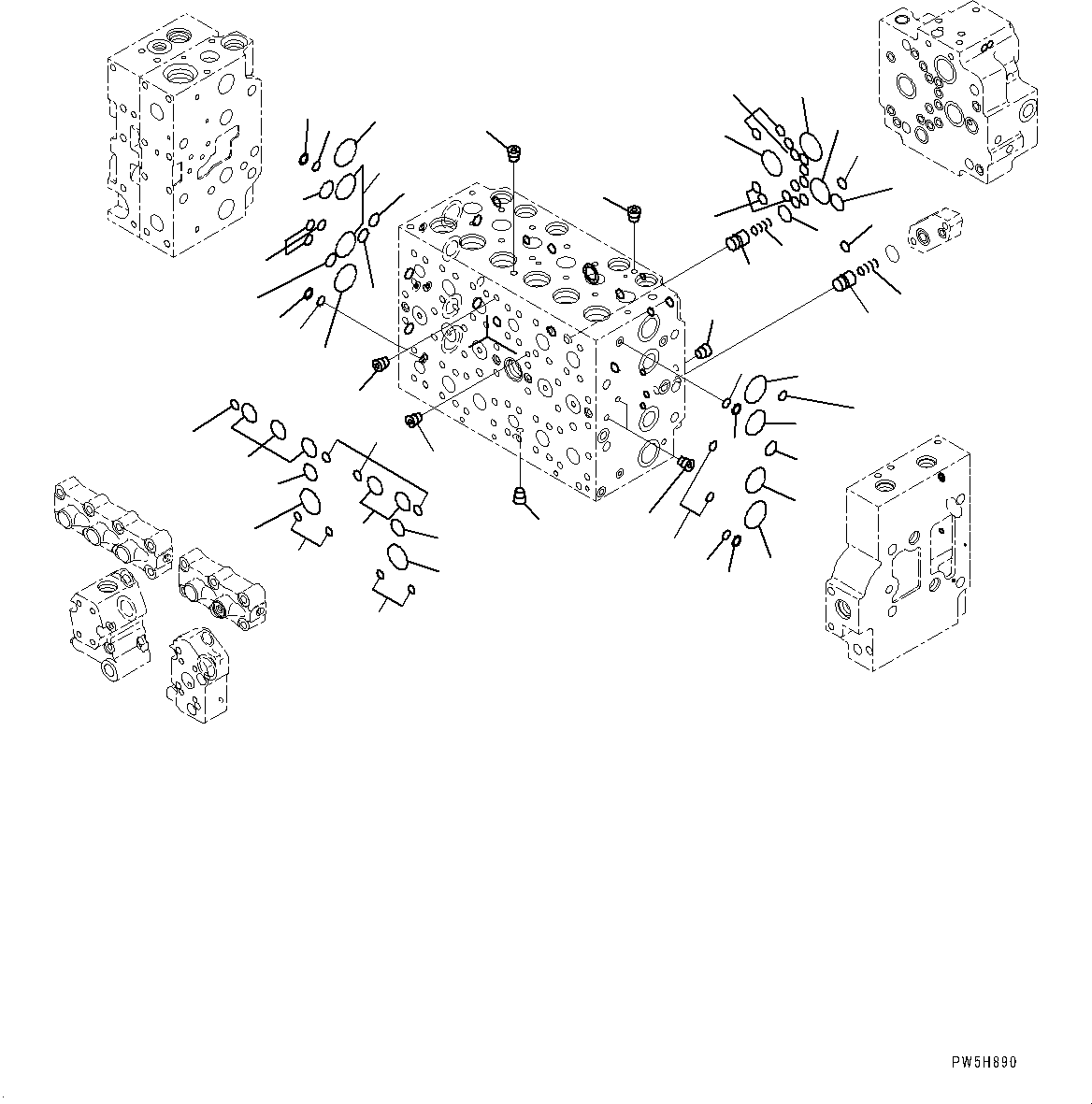 Excavators Komatsu / PC400LC-8 S/N 70001-UP(0000159c) / Control Valve, Inner Parts (4/20) (#70001-)(H004004 : H0120-001004)