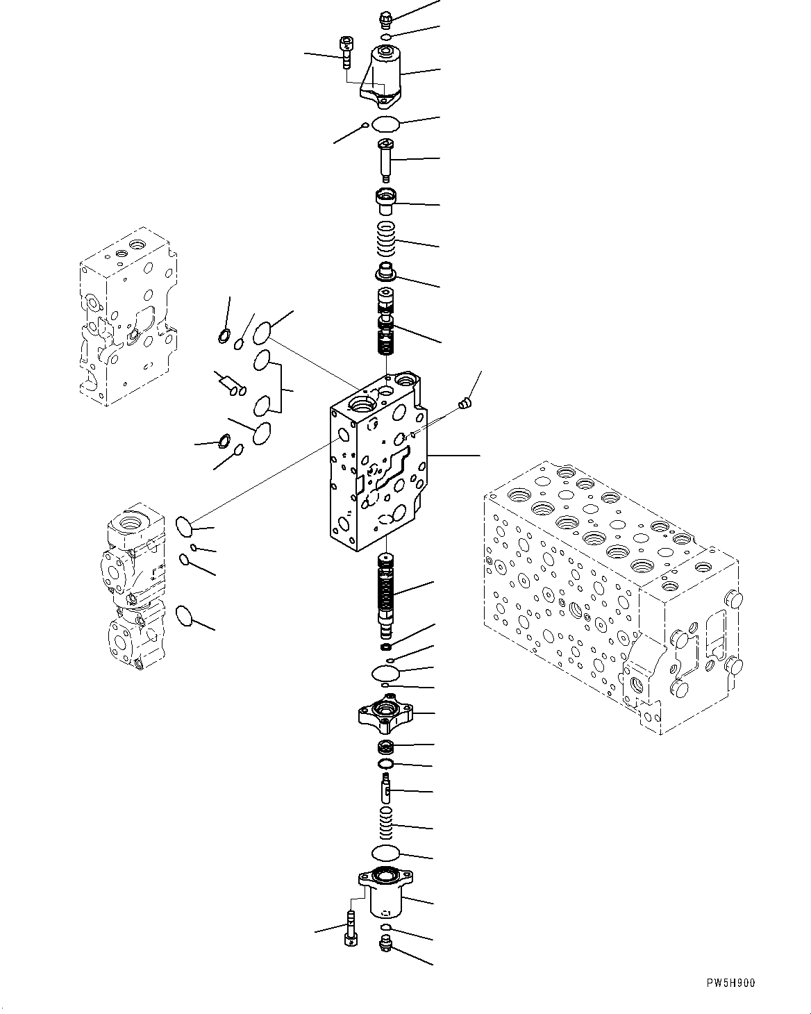 Excavators Komatsu / PC400LC-8 S/N 70001-UP(0000159c) / Control Valve, Inner Parts (15/20) (#70001-)(H004016 : H0120-001015)