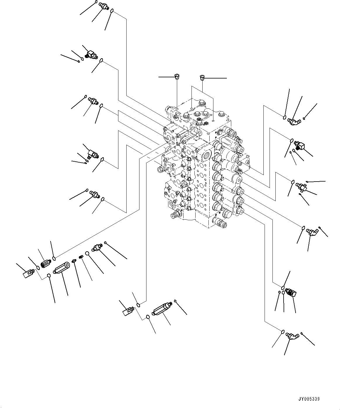 Excavators Komatsu / PC400LC-8 S/N 70001-UP(0000159c) / Control Valve, Control Valve Related Parts (1/2) (#70001-)(H004023 : H0120-001021)
