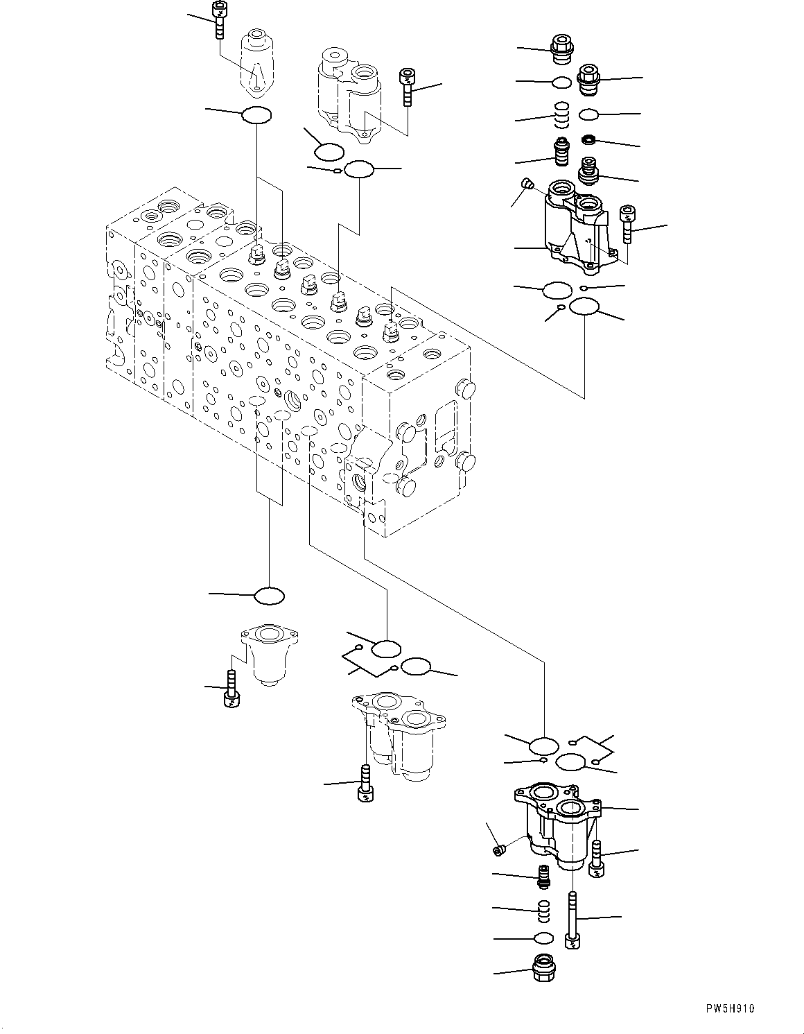 Excavators Komatsu / PC400LC-8 S/N 70001-UP(0000159c) / Control Valve, Inner Parts (3/23) (#70001-)(H009004 : H0120-002003)
