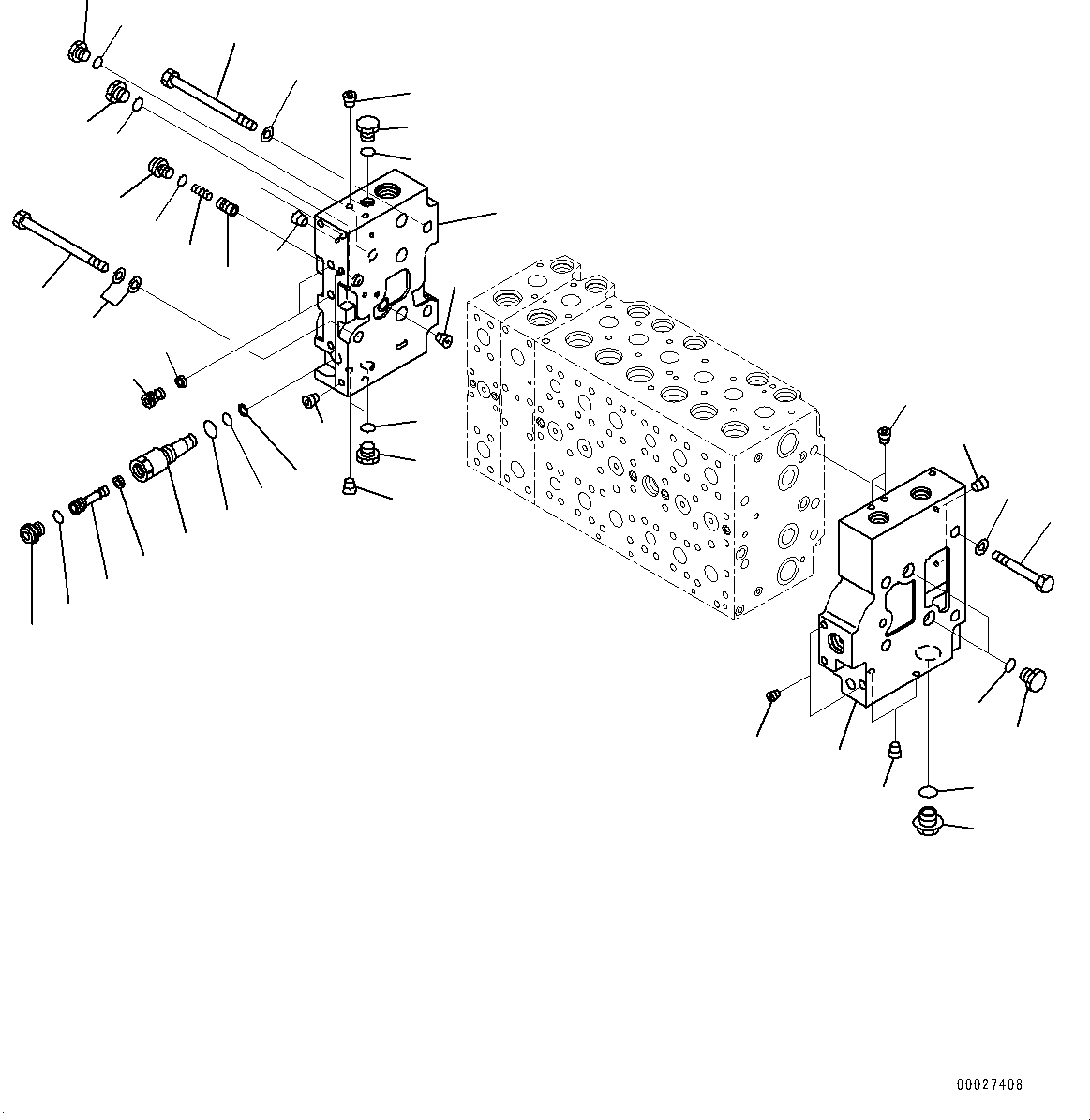 Excavators Komatsu / PC400LC-8 S/N 70001-UP(0000159c) / Control Valve, Inner Parts (7/23) (#70001-70986)(H008007 : H0120-004007)