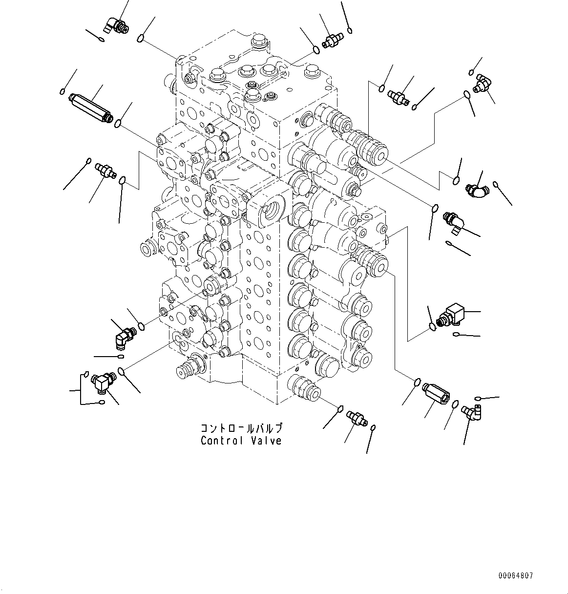 Excavators Komatsu / PC400LC-8 S/N 70001-UP(0000159c) / Control Valve, Control Valve Related Parts (2/2) (#70001-)(H010027 : H0120-003025)