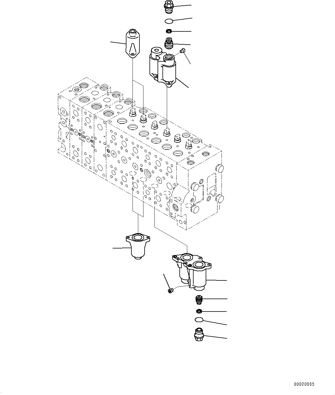 Excavators Komatsu / PC400LC-8 S/N 70001-UP(0000159c) / Control Valve, Inner Parts (2/25) (#70001-)(H006002 : H0120-007002)