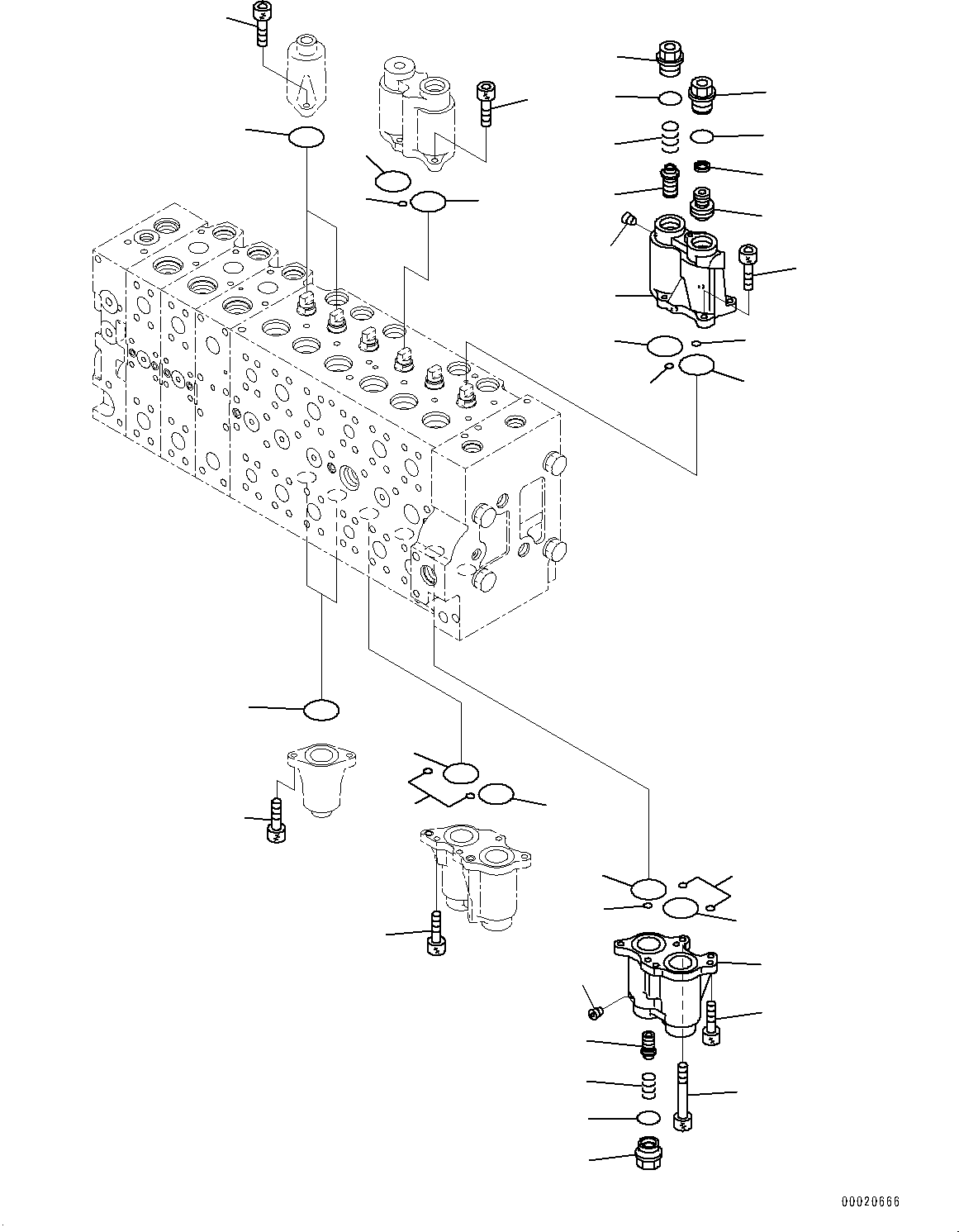 Excavators Komatsu / PC400LC-8 S/N 70001-UP(0000159c) / Control Valve, Inner Parts (3/25) (#70001-)(H006003 : H0120-007003)