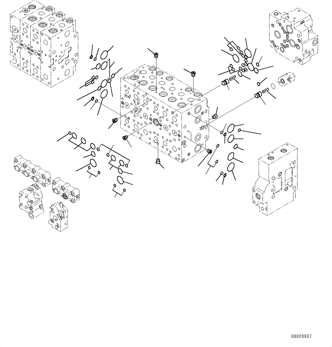 Excavators Komatsu / PC400LC-8 S/N 70001-UP(0000159c) / Control Valve, Inner Parts (4/25) (#70001-)(H006004 : H0120-007004)
