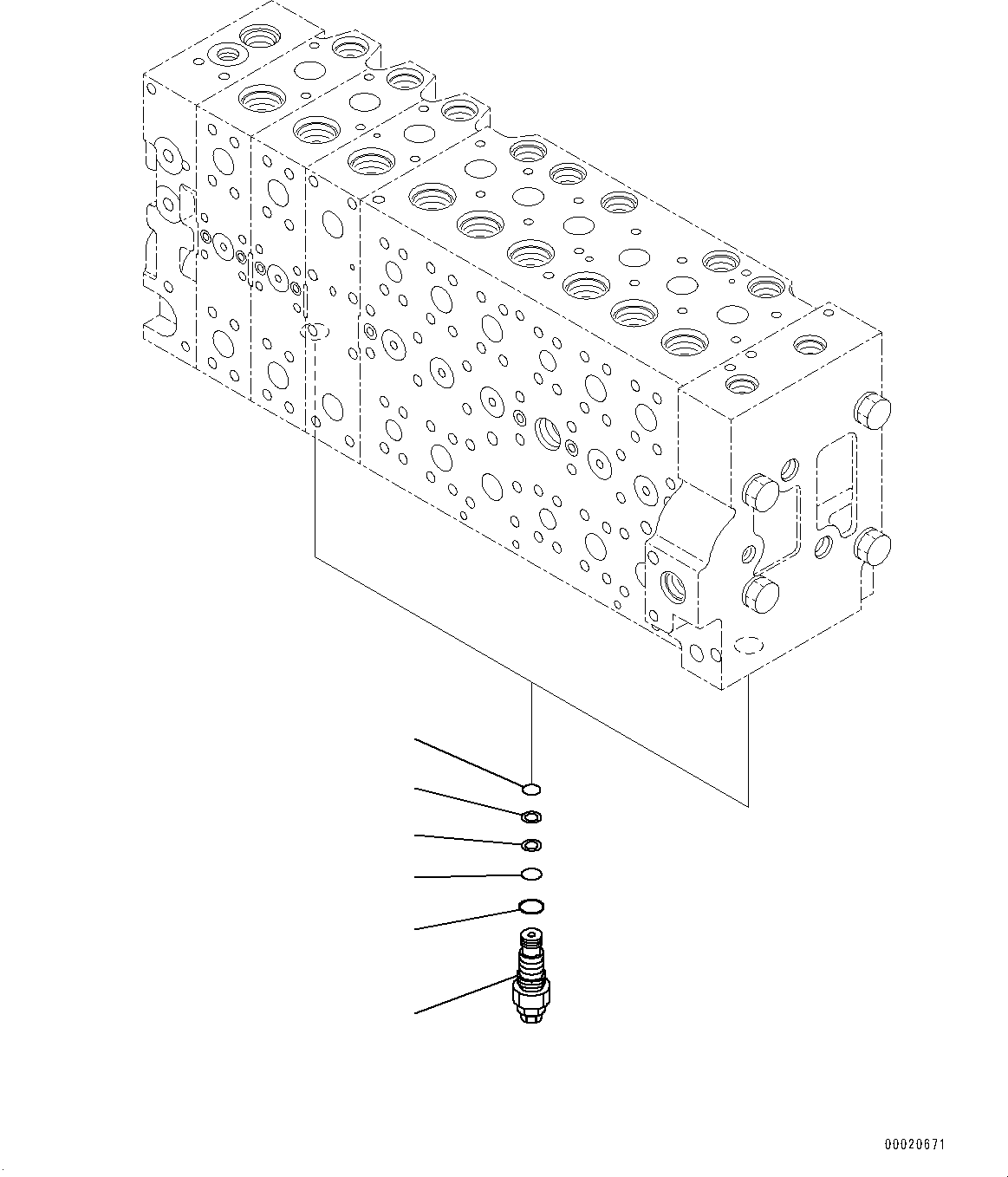Excavators Komatsu / PC400LC-8 S/N 70001-UP(0000159c) / Control Valve, Inner Parts (8/25) (#70001-)(H006009 : H0120-007008)