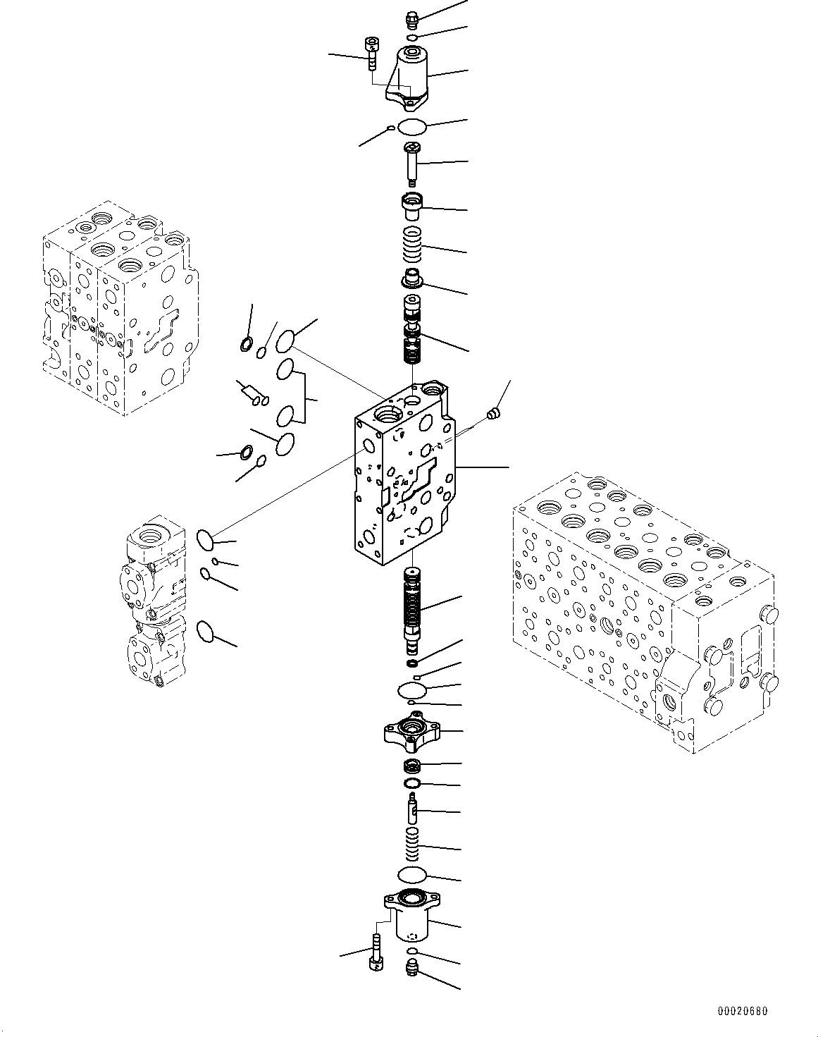 Excavators Komatsu / PC400LC-8 S/N 70001-UP(0000159c) / Control Valve, Inner Parts (15/25) (#70001-)(H006016 : H0120-007015)