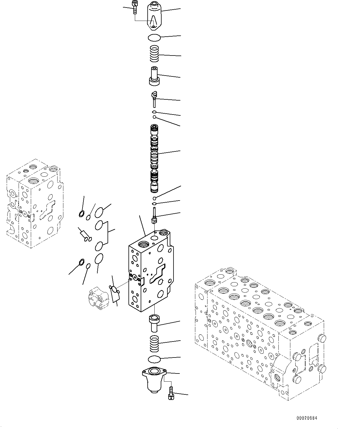 Excavators Komatsu / PC400LC-8 S/N 70001-UP(0000159c) / Control Valve, Inner Parts (21/25) (#70001-)(H006023 : H0120-007021)